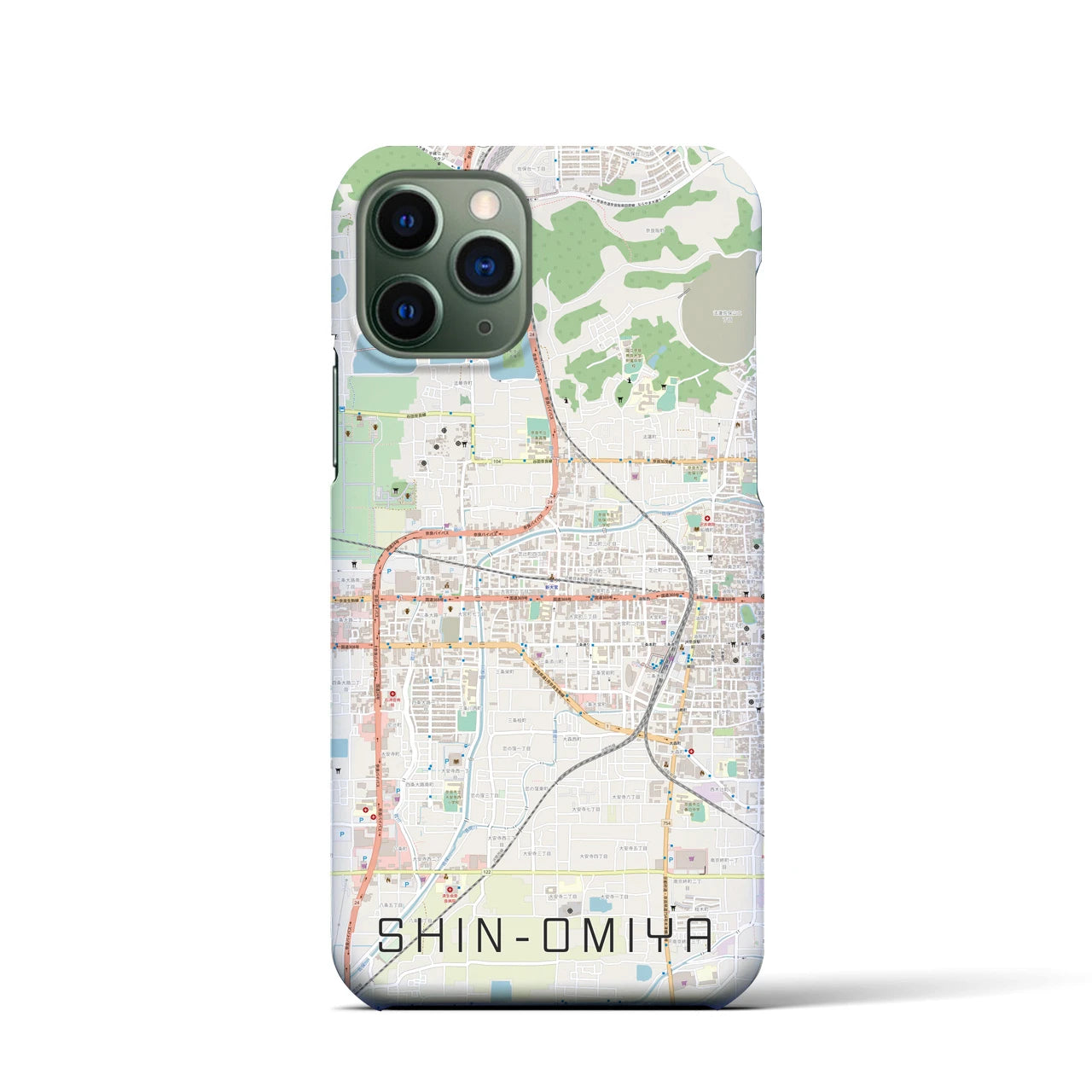 【新大宮】地図柄iPhoneケース（バックカバータイプ・ナチュラル）iPhone 11 Pro 用