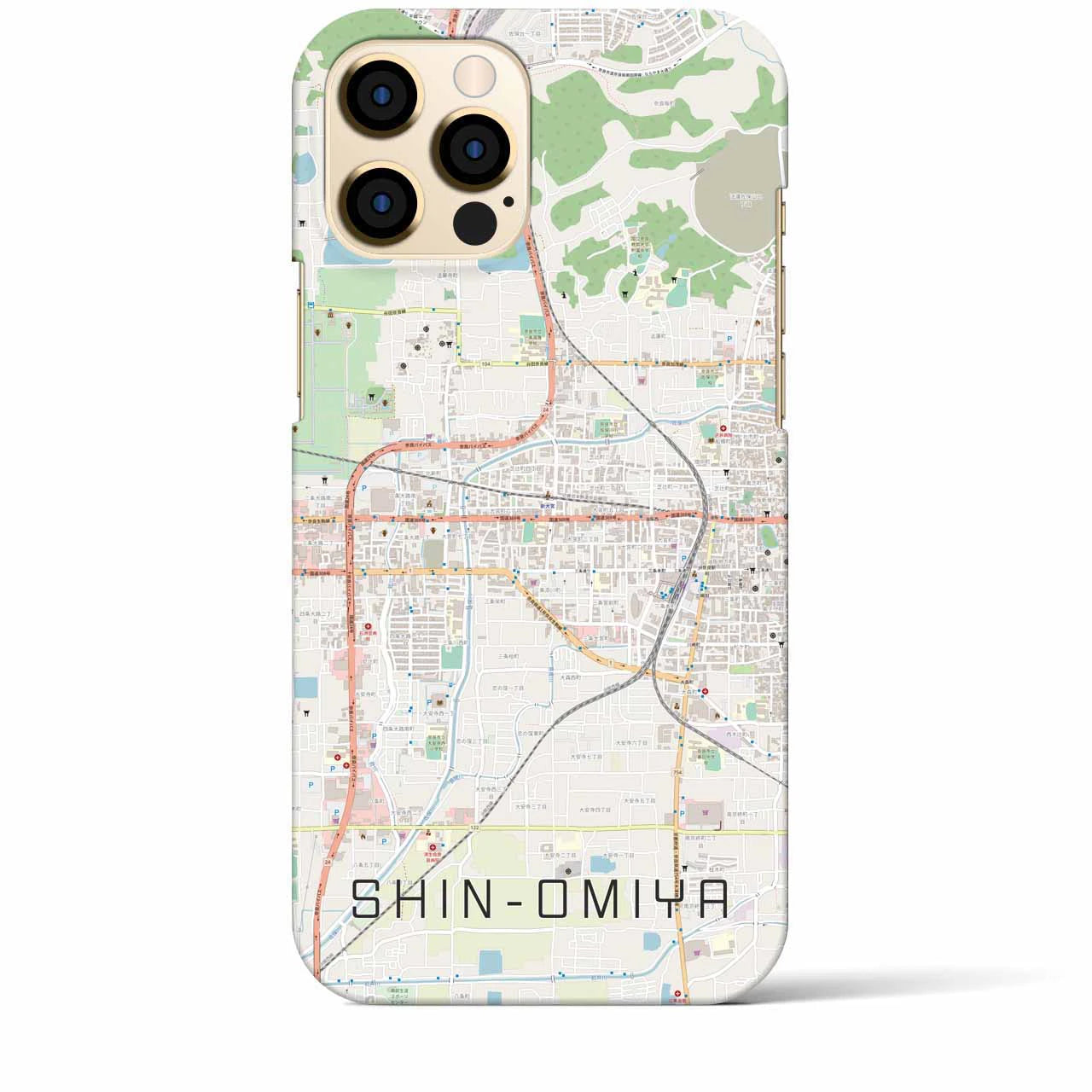 【新大宮】地図柄iPhoneケース（バックカバータイプ・ナチュラル）iPhone 12 Pro Max 用