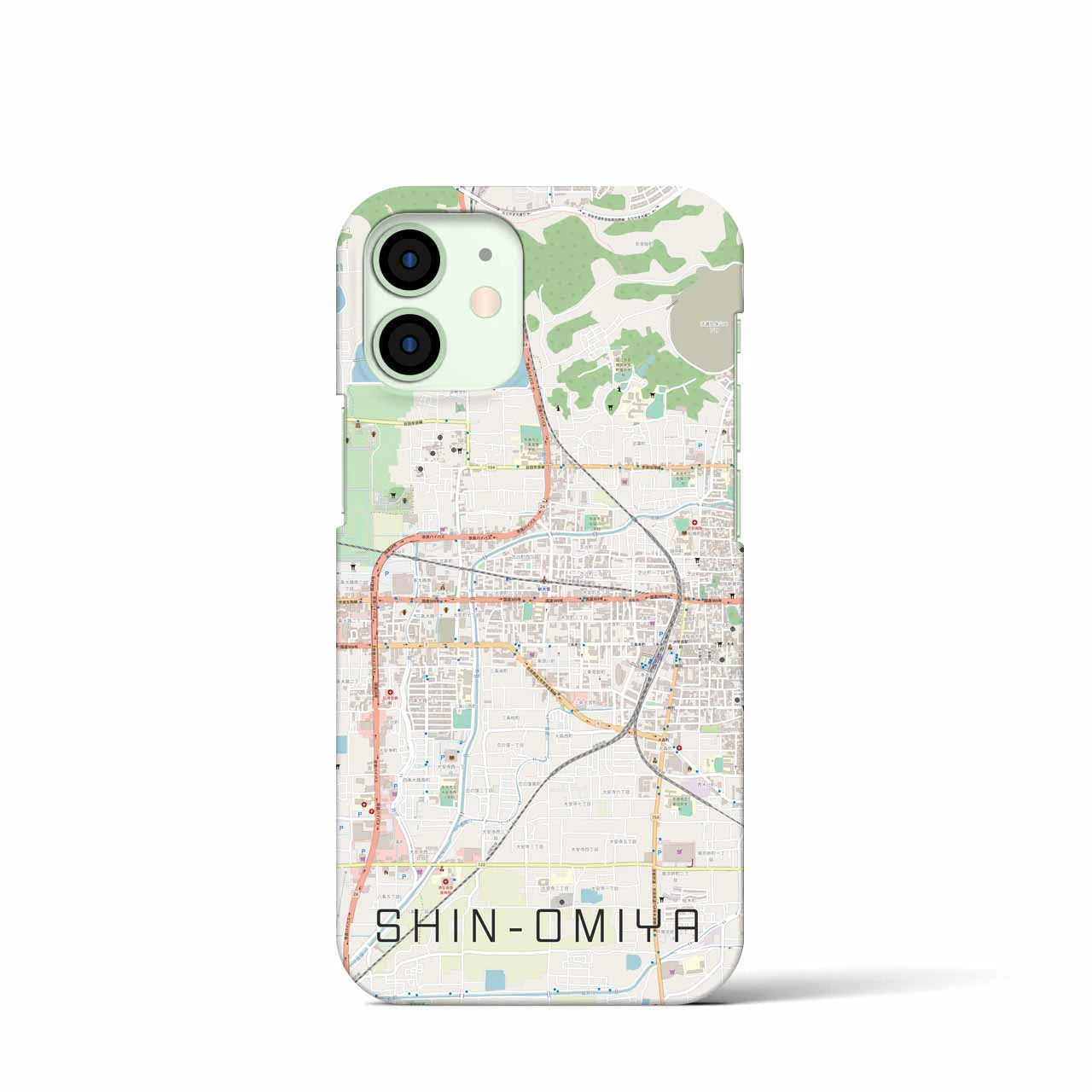 【新大宮】地図柄iPhoneケース（バックカバータイプ・ナチュラル）iPhone 12 mini 用
