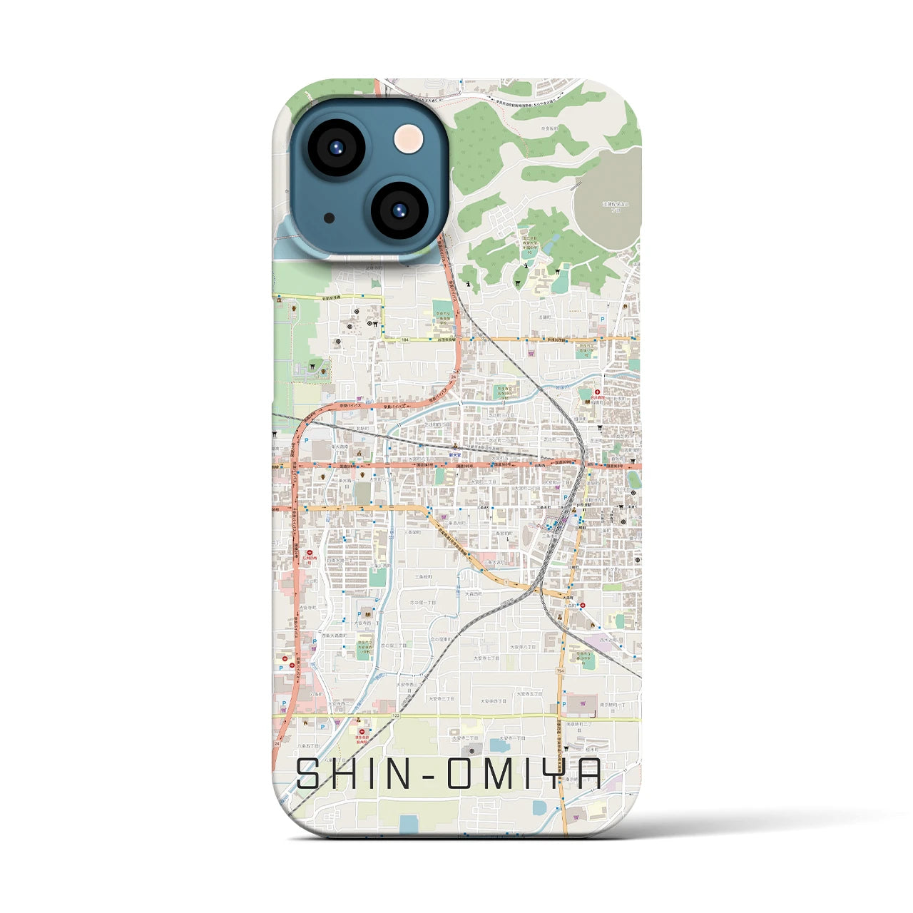 【新大宮】地図柄iPhoneケース（バックカバータイプ・ナチュラル）iPhone 13 用