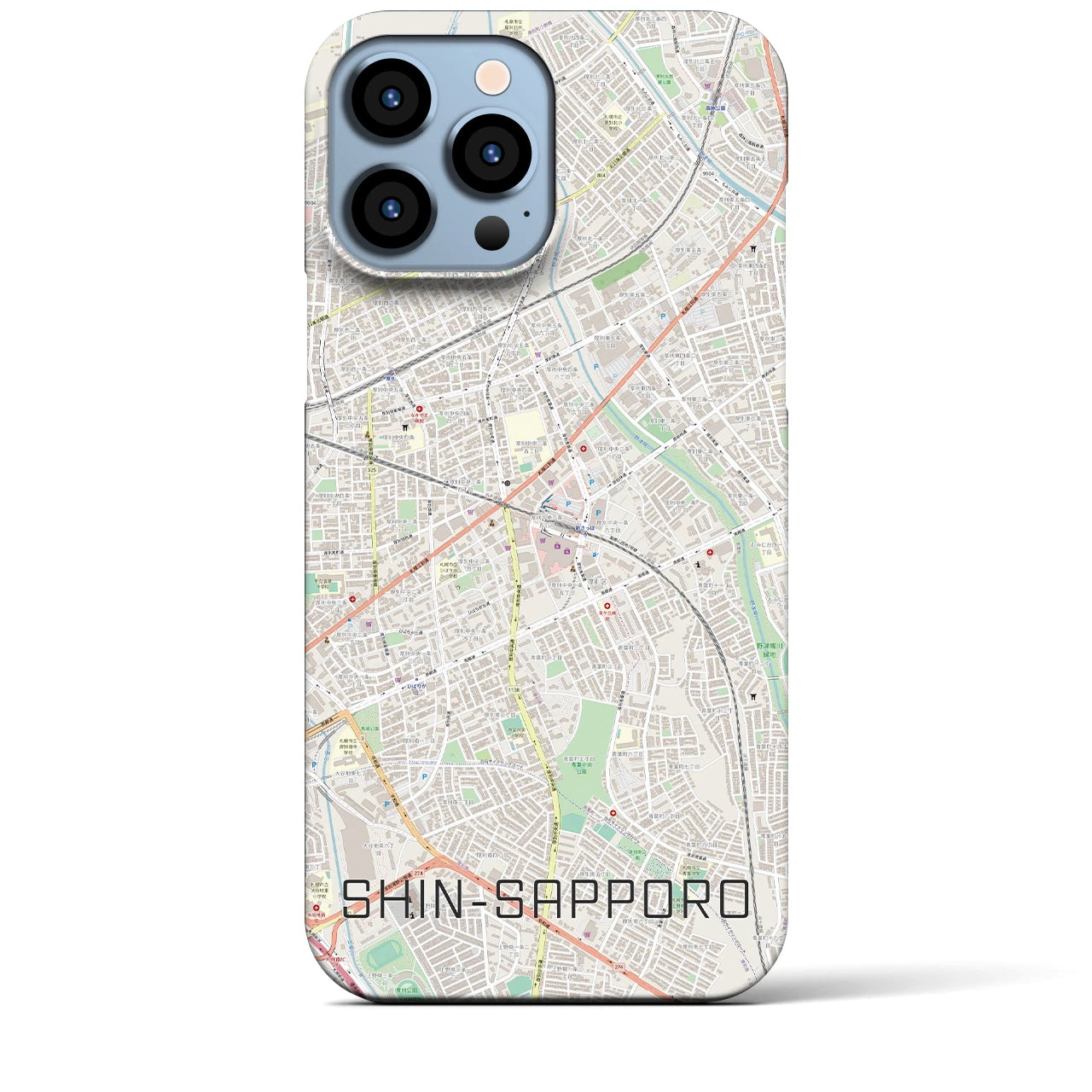 【新札幌】地図柄iPhoneケース（バックカバータイプ・ナチュラル）iPhone 13 Pro Max 用