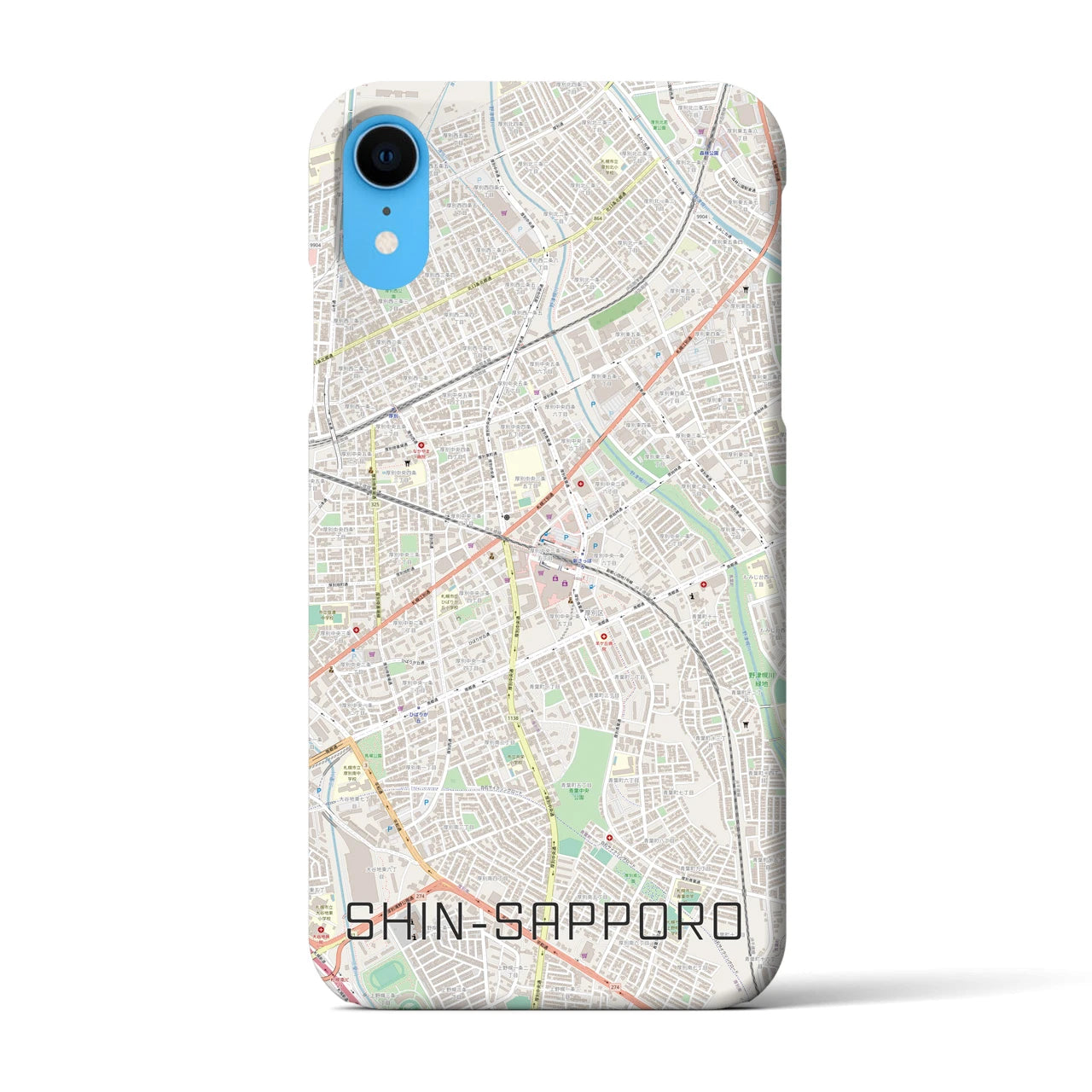 【新札幌】地図柄iPhoneケース（バックカバータイプ・ナチュラル）iPhone XR 用