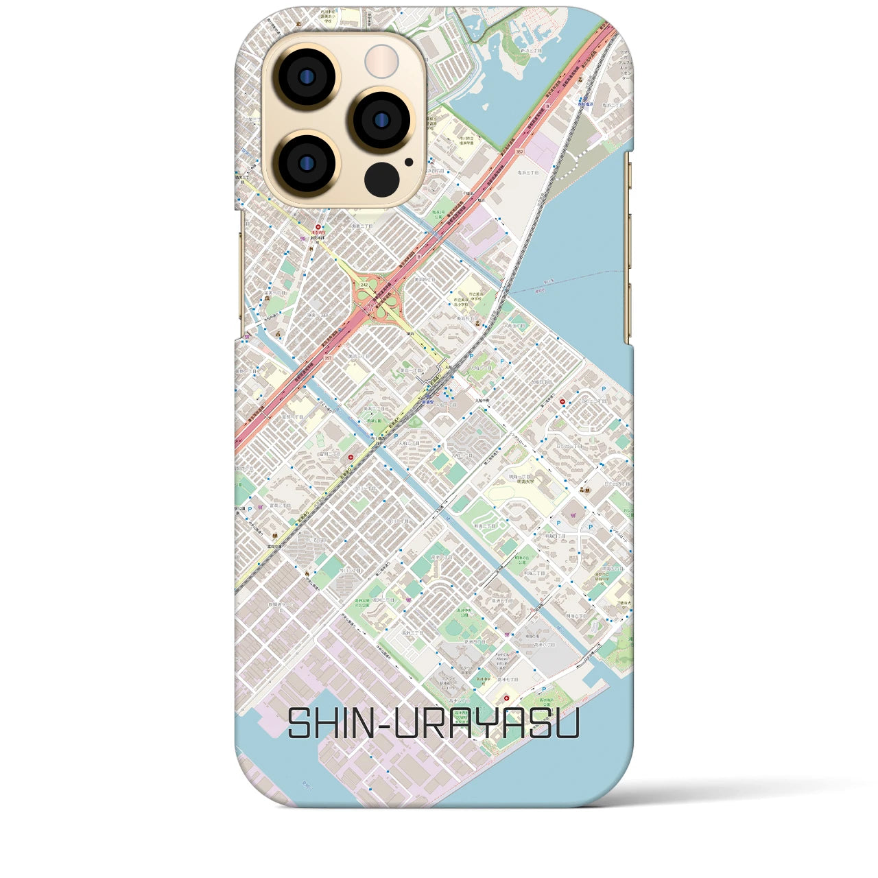 【新浦安】地図柄iPhoneケース（バックカバータイプ・ナチュラル）iPhone 12 Pro Max 用