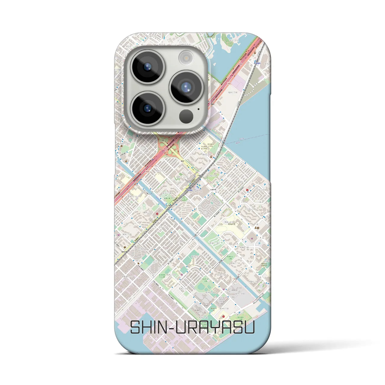 【新浦安】地図柄iPhoneケース（バックカバータイプ・ナチュラル）iPhone 15 Pro 用