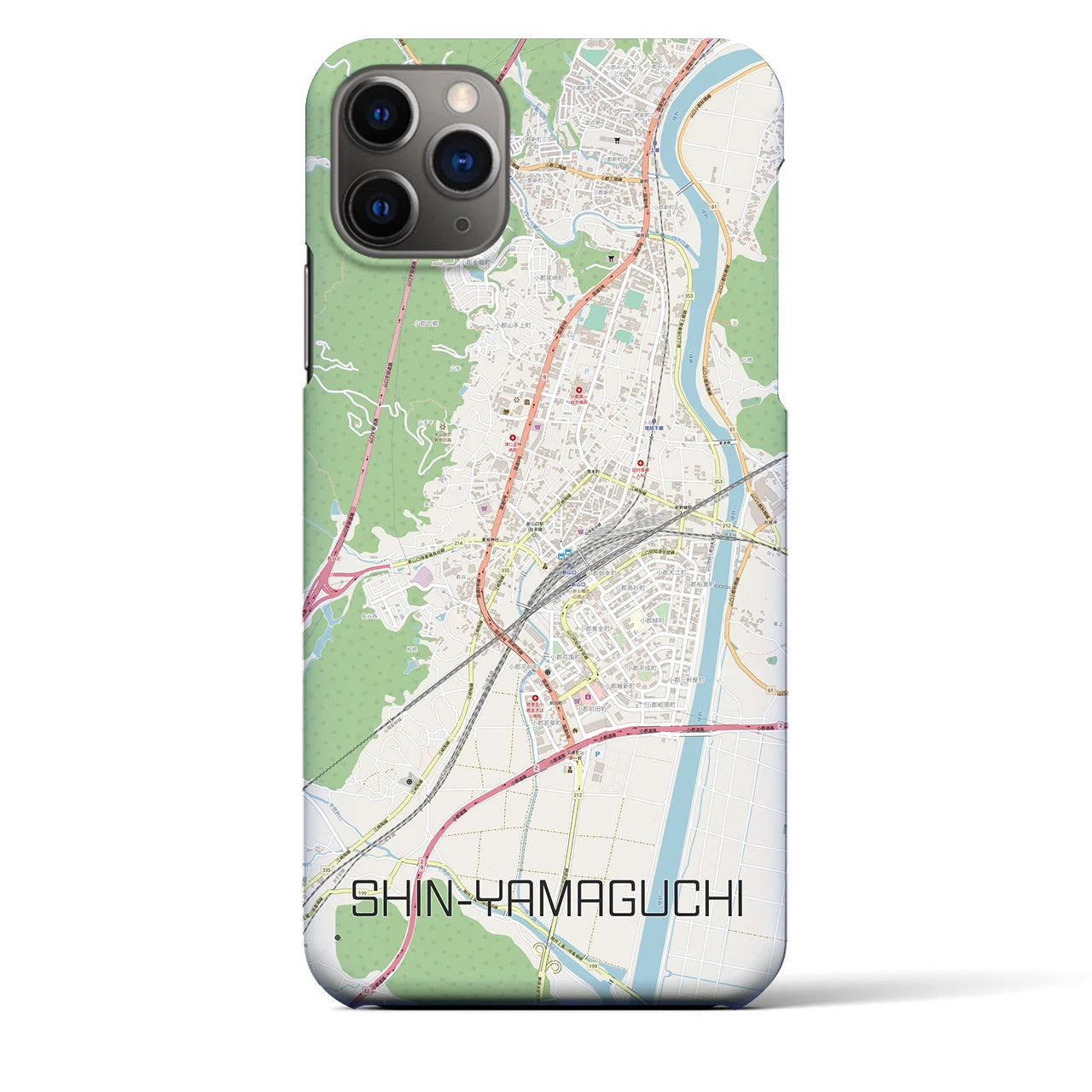 【新山口】地図柄iPhoneケース（バックカバータイプ・ナチュラル）iPhone 11 Pro Max 用