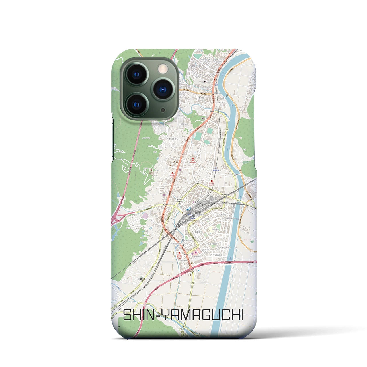 【新山口】地図柄iPhoneケース（バックカバータイプ・ナチュラル）iPhone 11 Pro 用