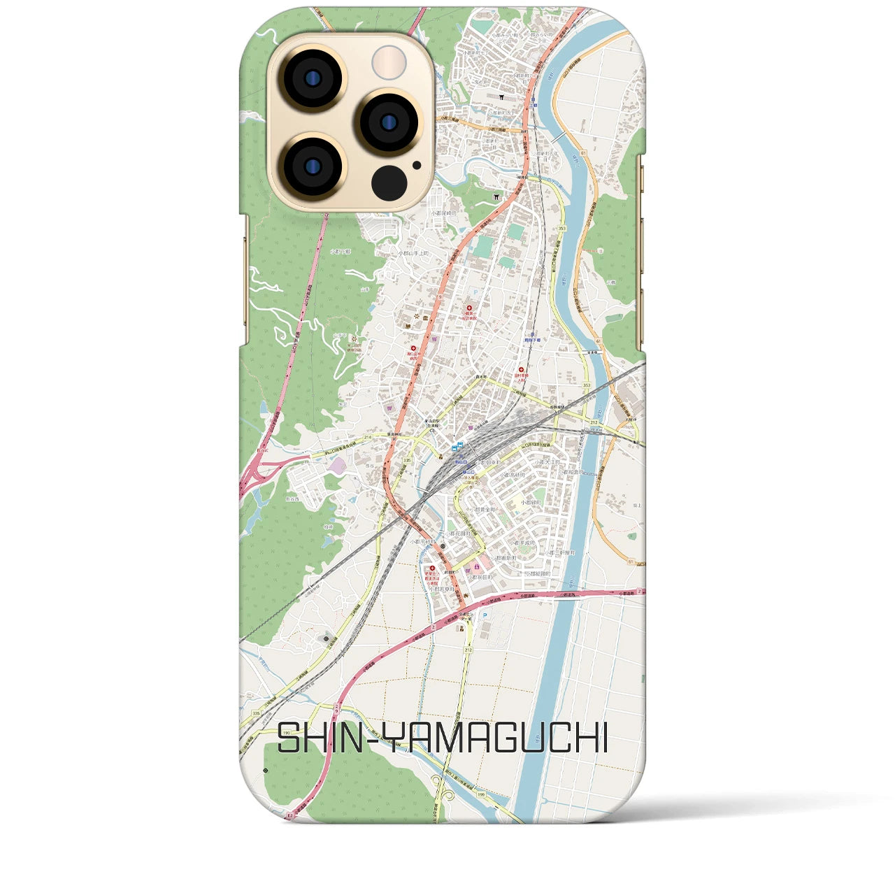 【新山口】地図柄iPhoneケース（バックカバータイプ・ナチュラル）iPhone 12 Pro Max 用