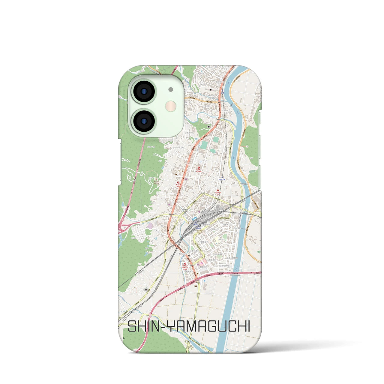 【新山口】地図柄iPhoneケース（バックカバータイプ・ナチュラル）iPhone 12 mini 用