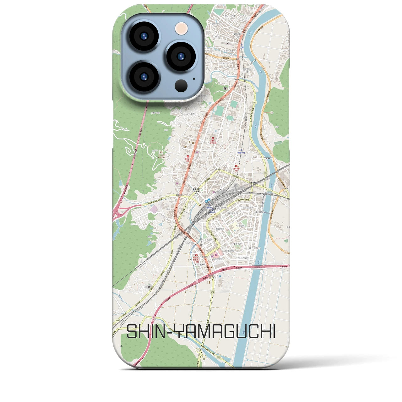 【新山口】地図柄iPhoneケース（バックカバータイプ・ナチュラル）iPhone 13 Pro Max 用