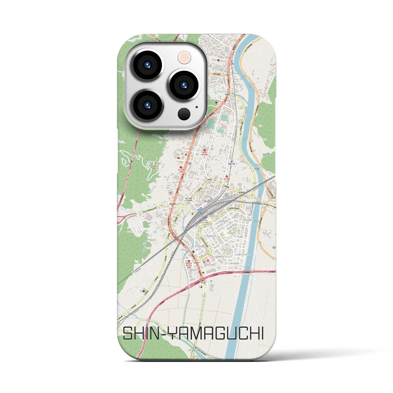 【新山口】地図柄iPhoneケース（バックカバータイプ・ナチュラル）iPhone 13 Pro 用