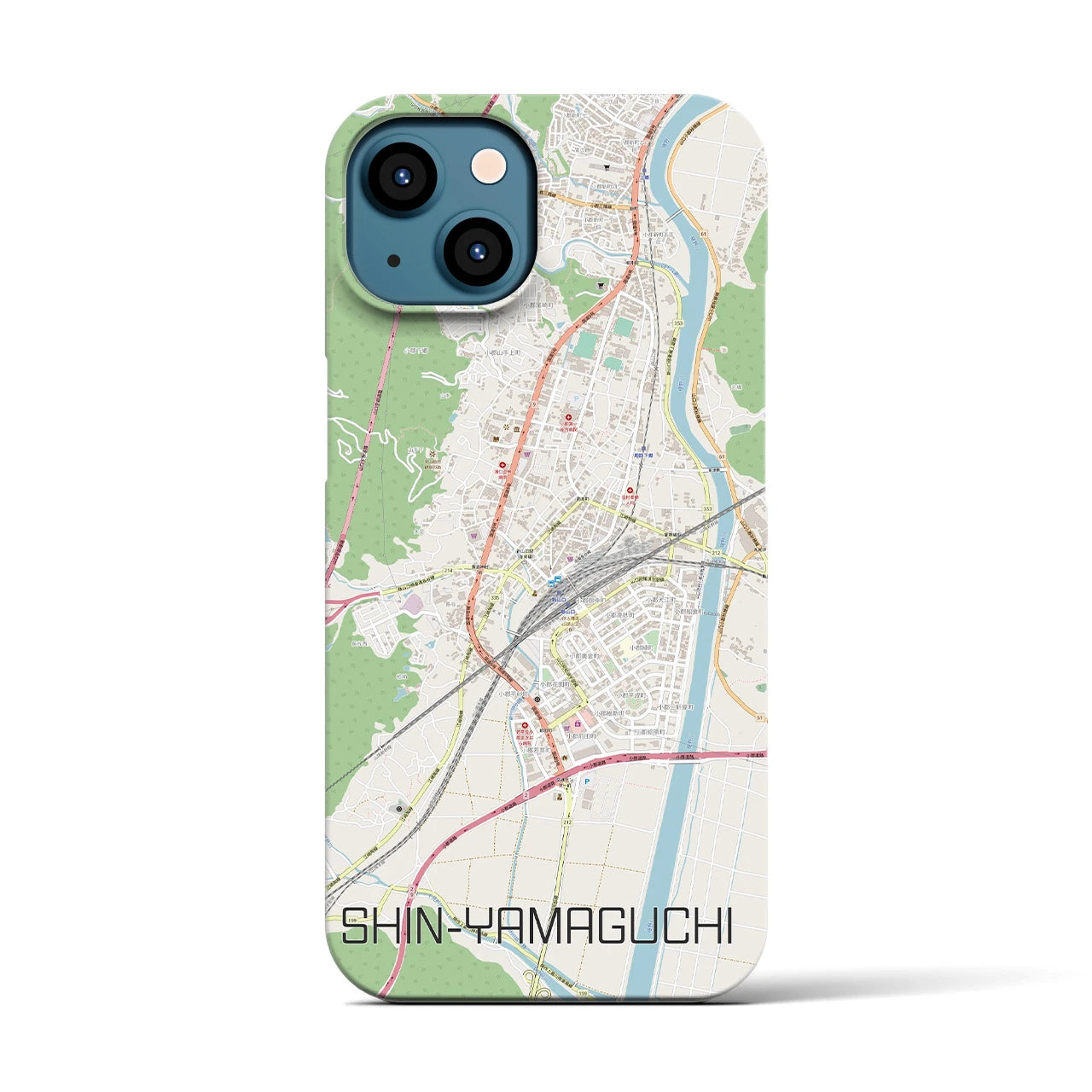 【新山口】地図柄iPhoneケース（バックカバータイプ・ナチュラル）iPhone 13 用