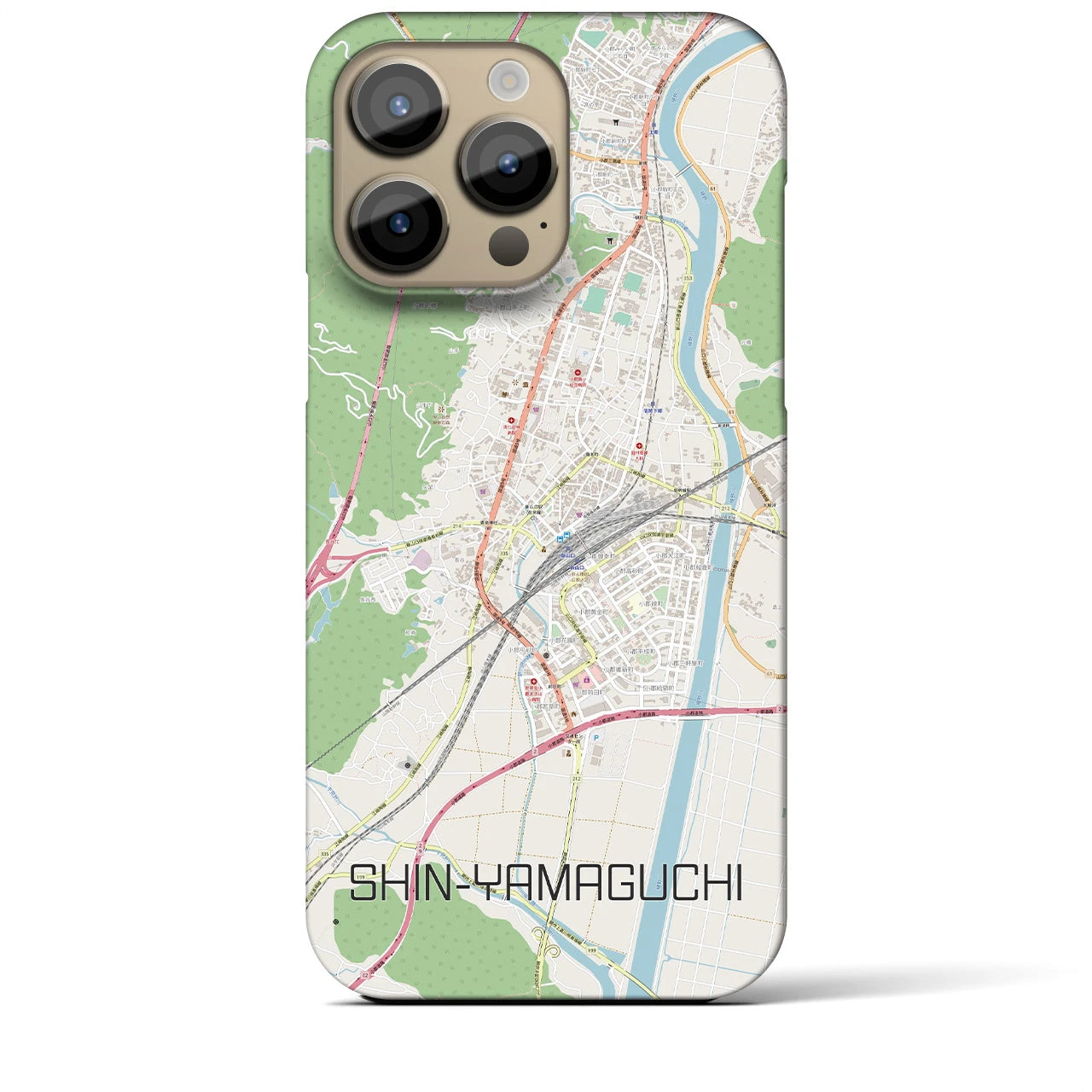 【新山口】地図柄iPhoneケース（バックカバータイプ・ナチュラル）iPhone 14 Pro Max 用