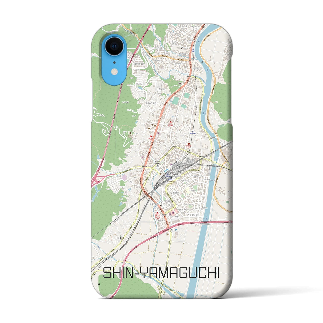 【新山口】地図柄iPhoneケース（バックカバータイプ・ナチュラル）iPhone XR 用