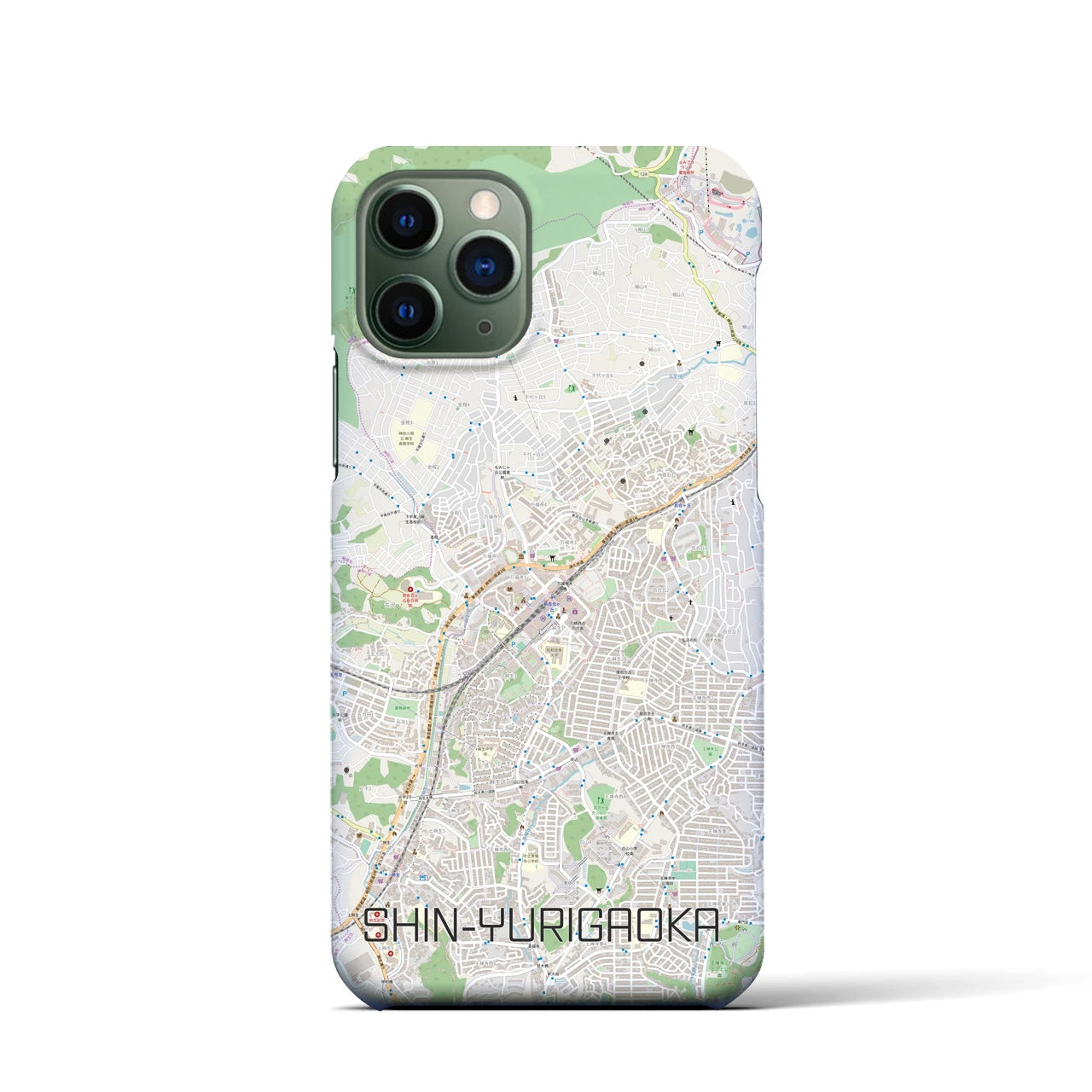 【新百合ヶ丘】地図柄iPhoneケース（バックカバータイプ・ナチュラル）iPhone 11 Pro 用