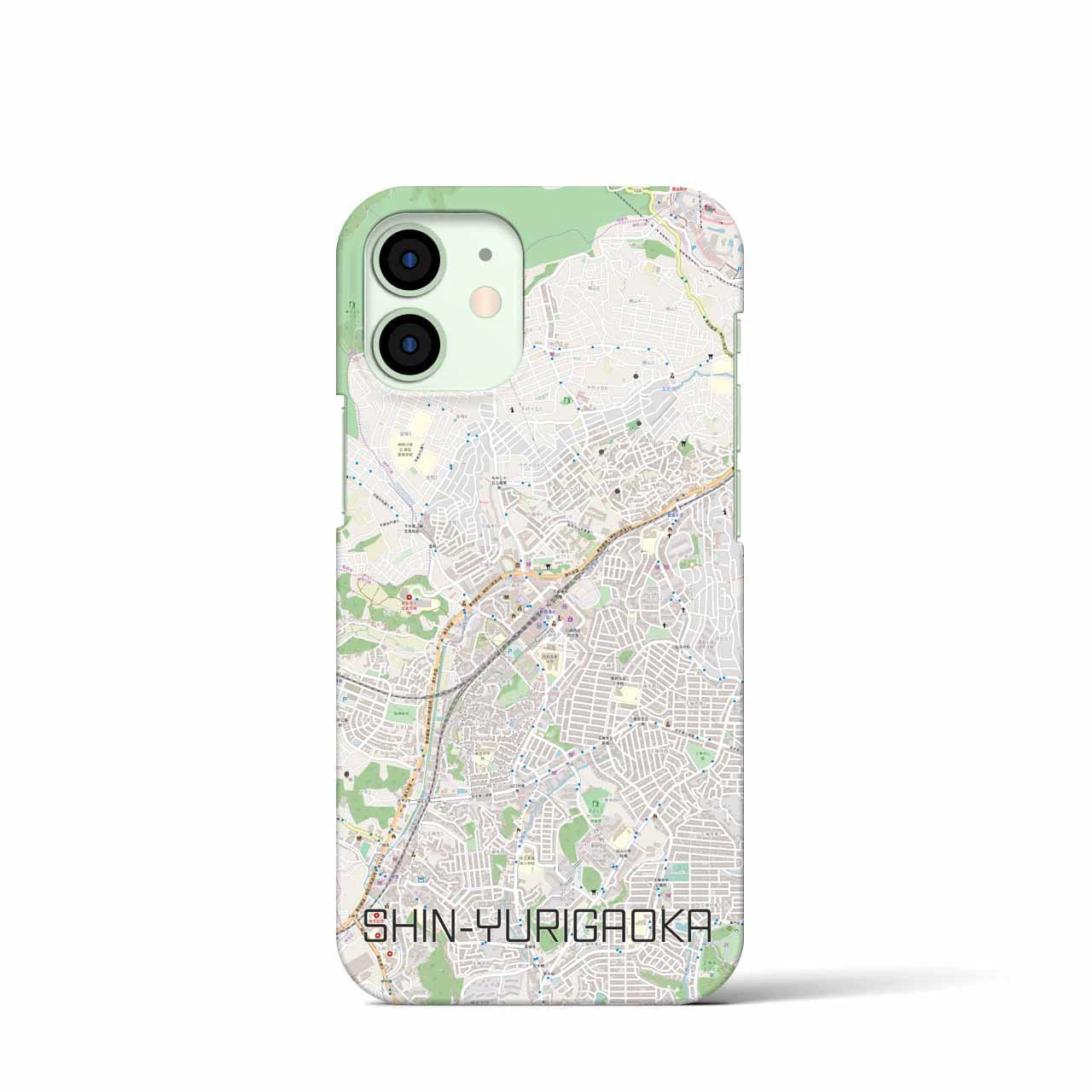 【新百合ヶ丘】地図柄iPhoneケース（バックカバータイプ・ナチュラル）iPhone 12 mini 用