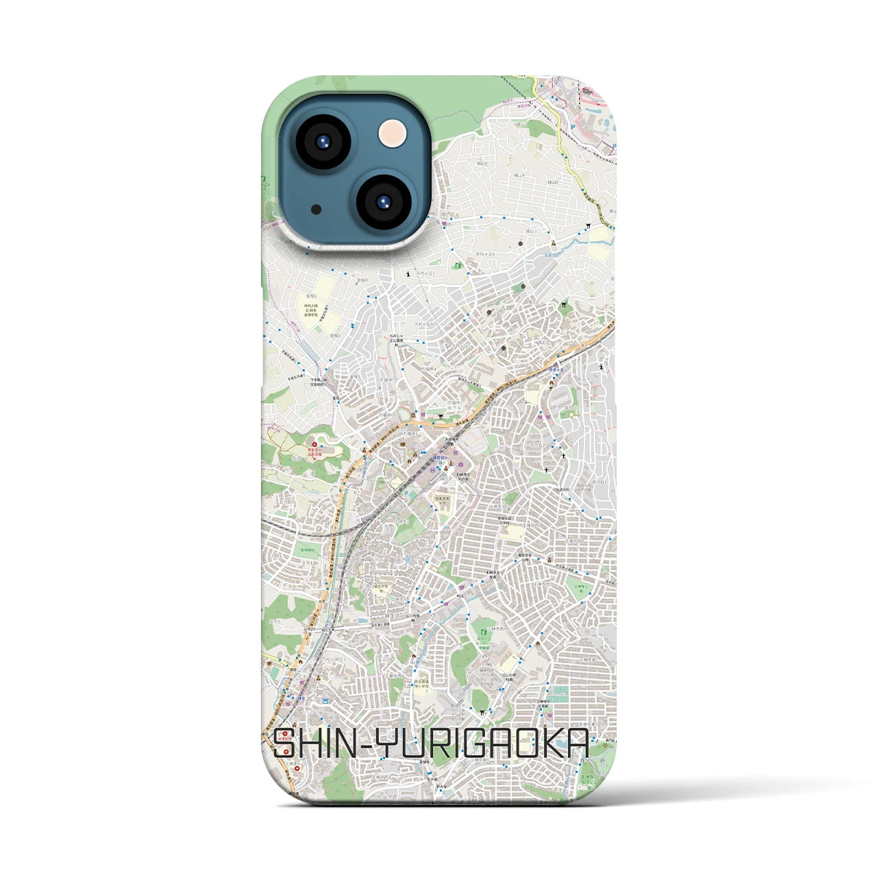 【新百合ヶ丘】地図柄iPhoneケース（バックカバータイプ・ナチュラル）iPhone 13 用
