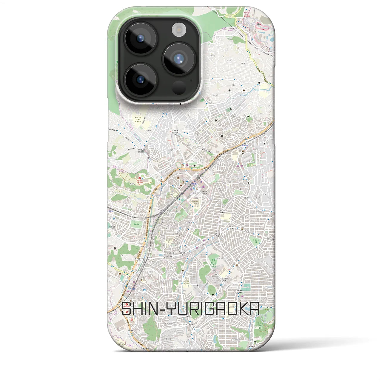 【新百合ヶ丘】地図柄iPhoneケース（バックカバータイプ・ナチュラル）iPhone 15 Pro Max 用