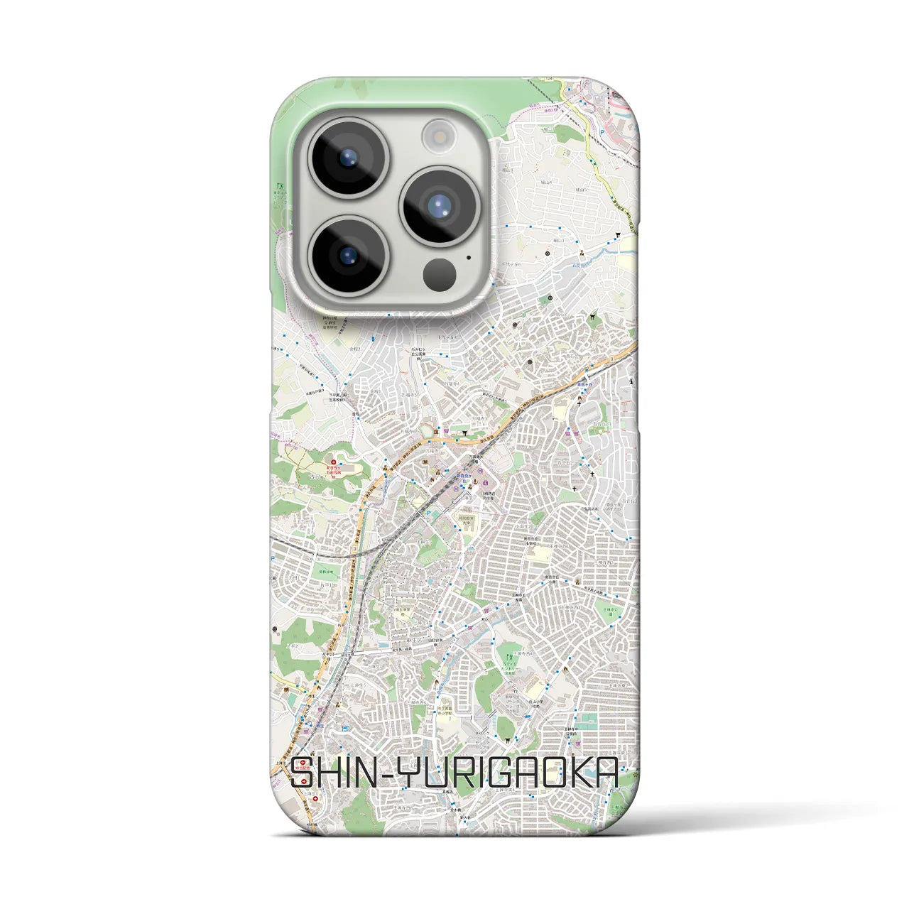 【新百合ヶ丘】地図柄iPhoneケース（バックカバータイプ・ナチュラル）iPhone 15 Pro 用