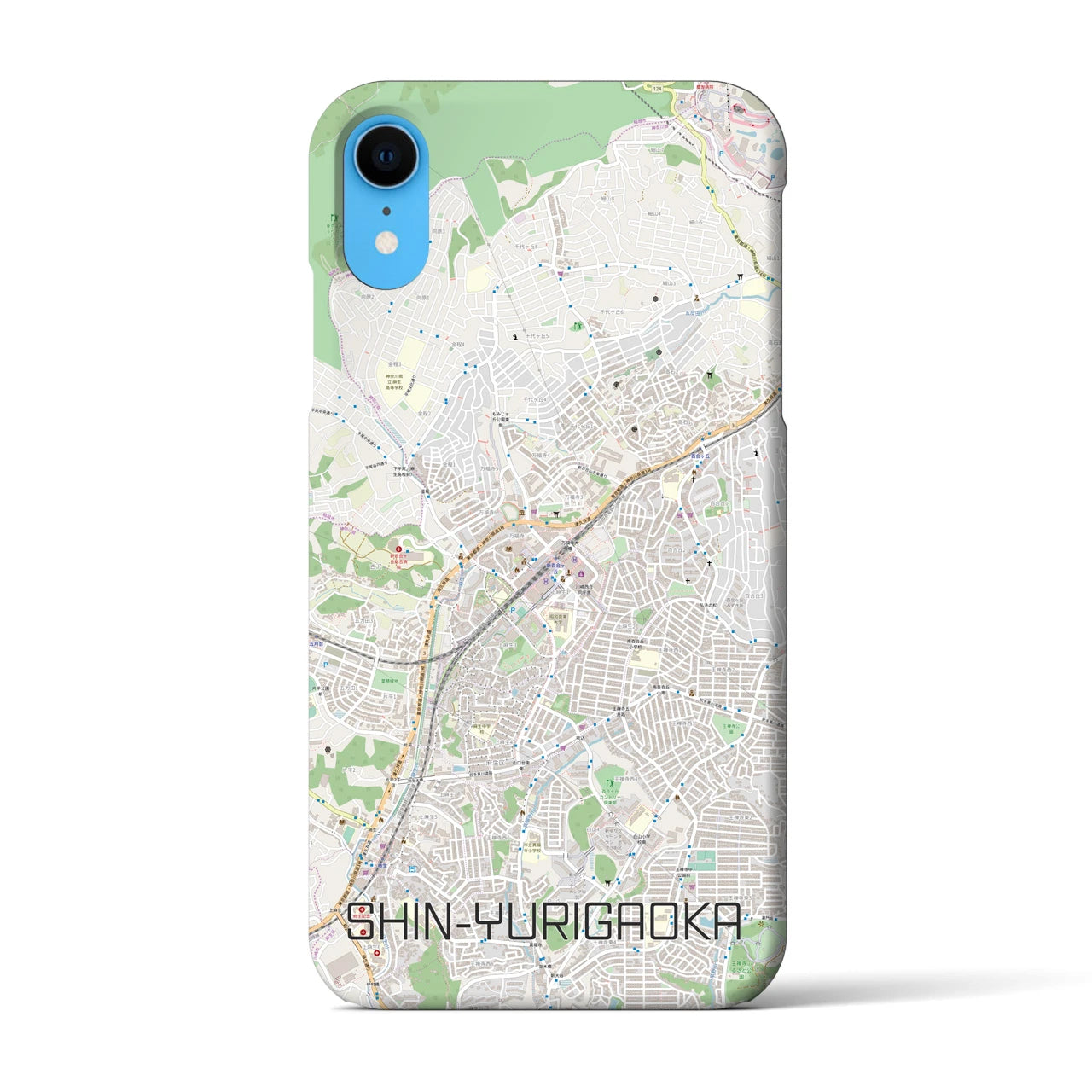 【新百合ヶ丘】地図柄iPhoneケース（バックカバータイプ・ナチュラル）iPhone XR 用