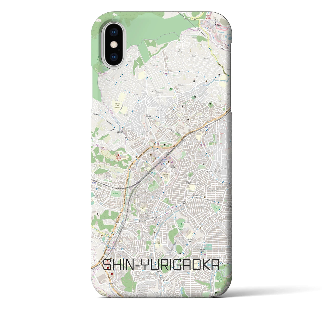 【新百合ヶ丘】地図柄iPhoneケース（バックカバータイプ・ナチュラル）iPhone XS Max 用