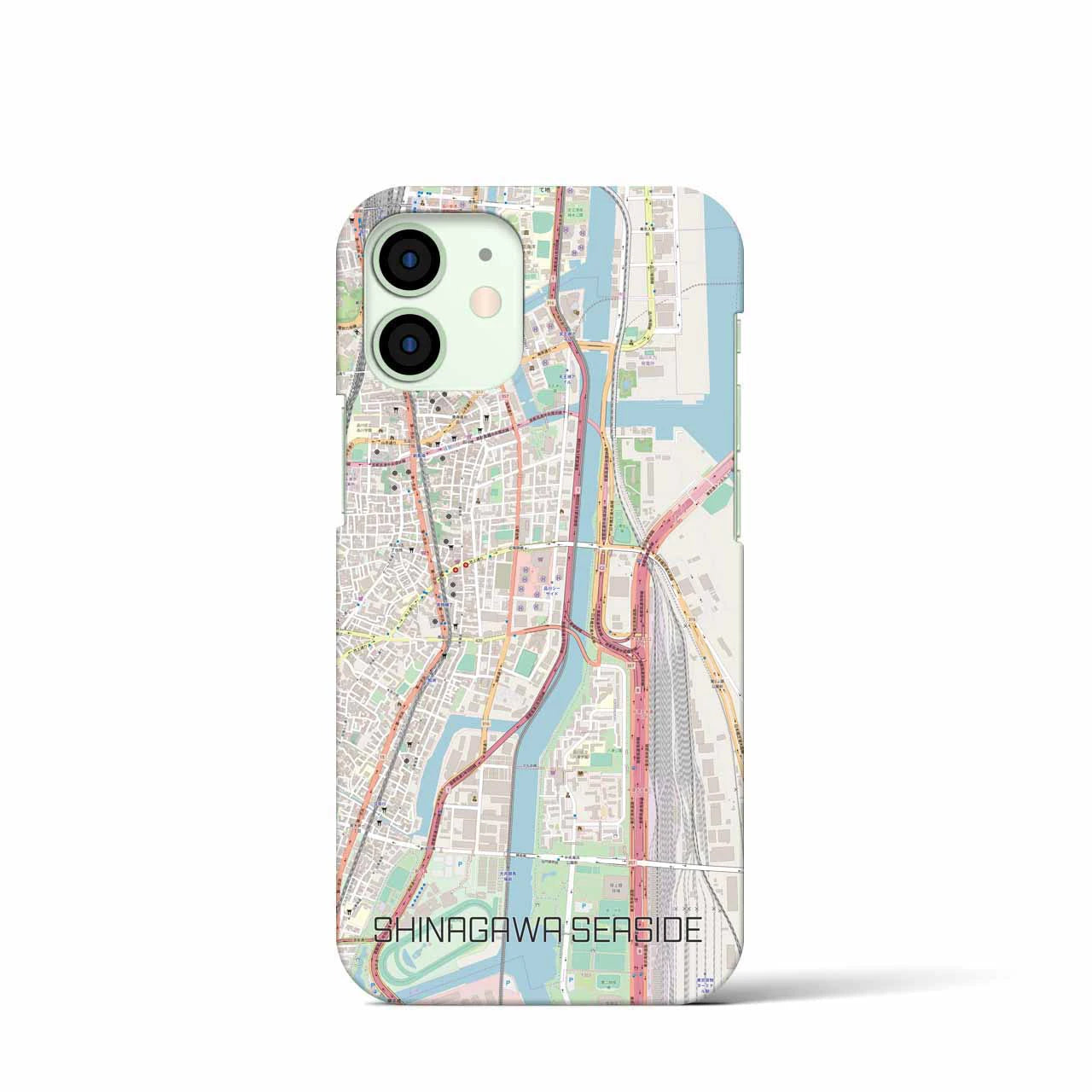 【品川シーサイド】地図柄iPhoneケース（バックカバータイプ・ナチュラル）iPhone 12 mini 用