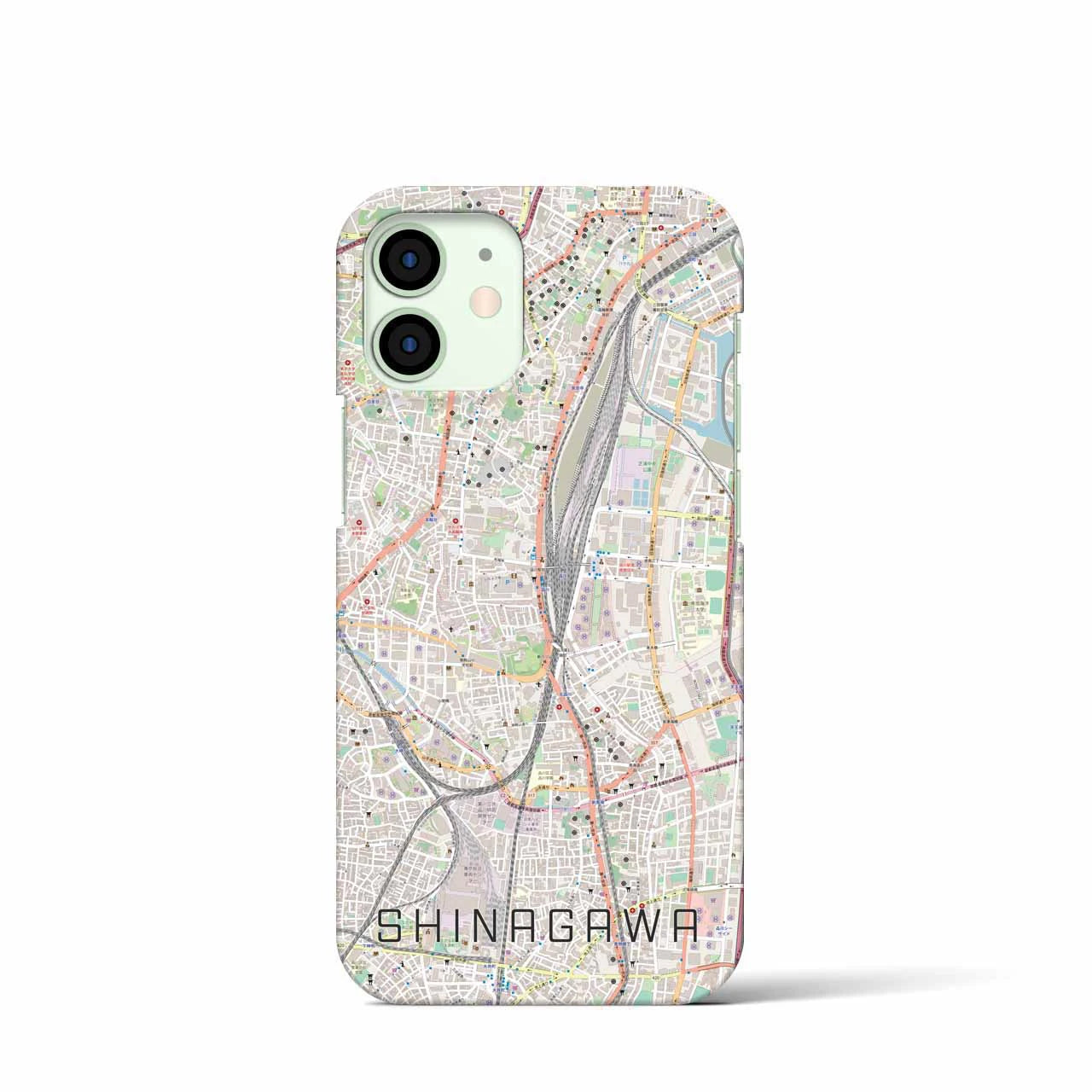 【品川】地図柄iPhoneケース（バックカバータイプ・ナチュラル）iPhone 12 mini 用
