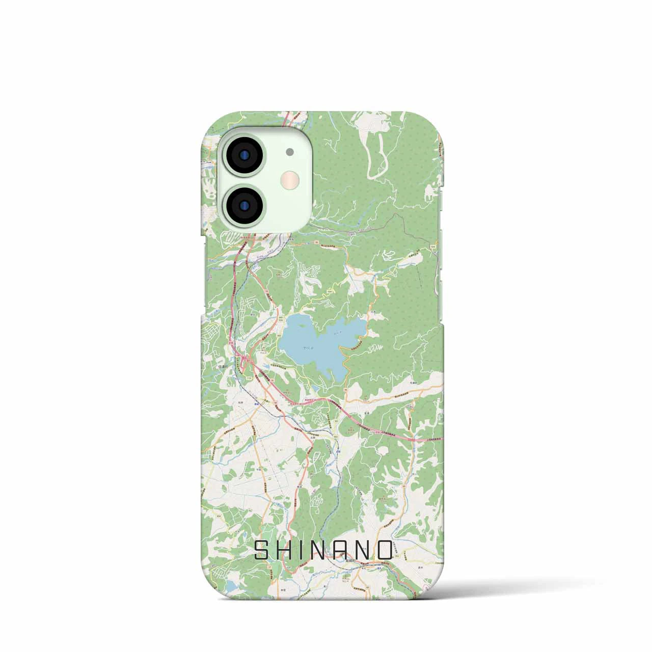 【信濃】地図柄iPhoneケース（バックカバータイプ・ナチュラル）iPhone 12 mini 用