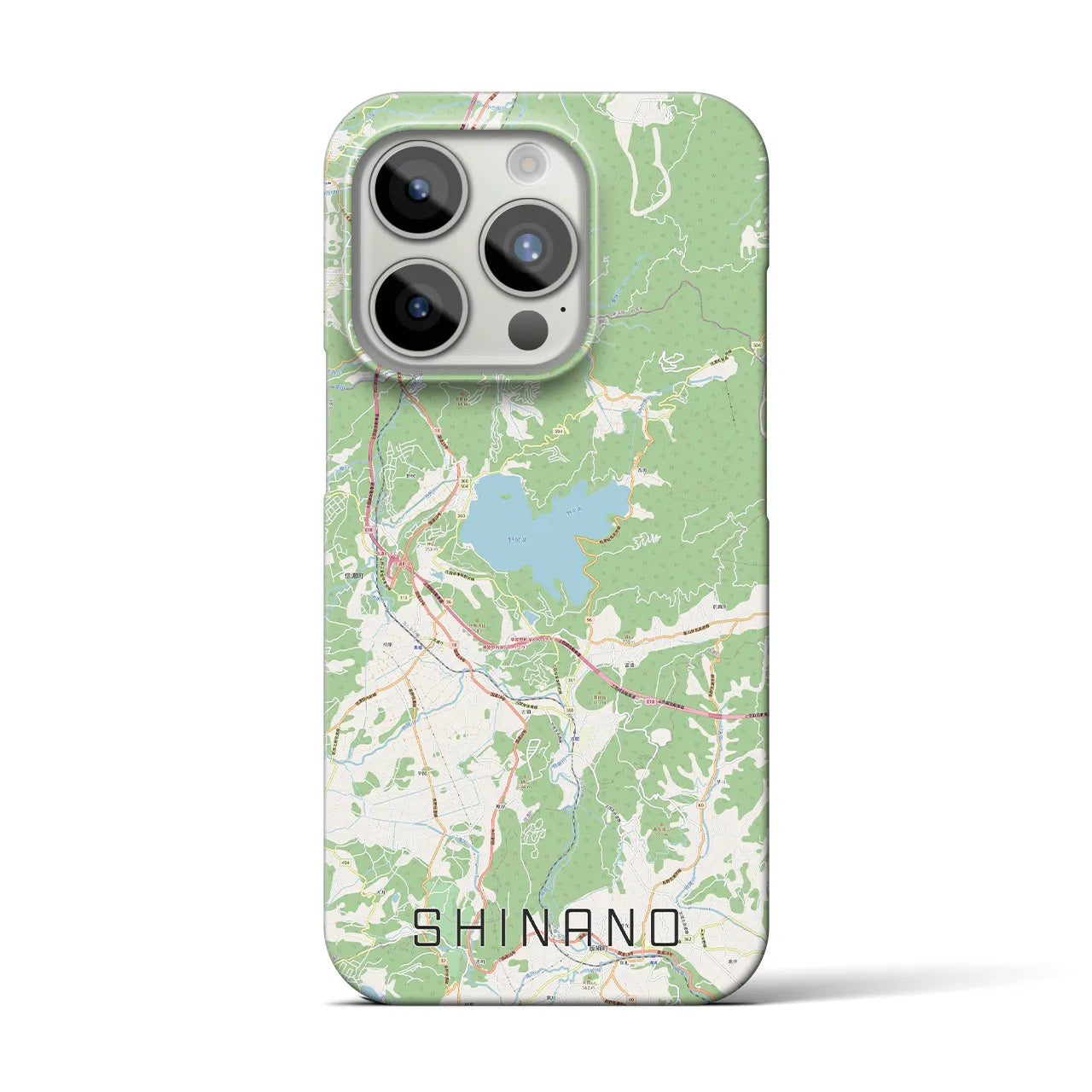 【信濃】地図柄iPhoneケース（バックカバータイプ・ナチュラル）iPhone 15 Pro 用