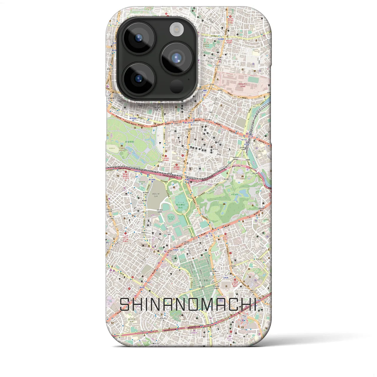 【信濃町】地図柄iPhoneケース（バックカバータイプ・ナチュラル）iPhone 15 Pro Max 用