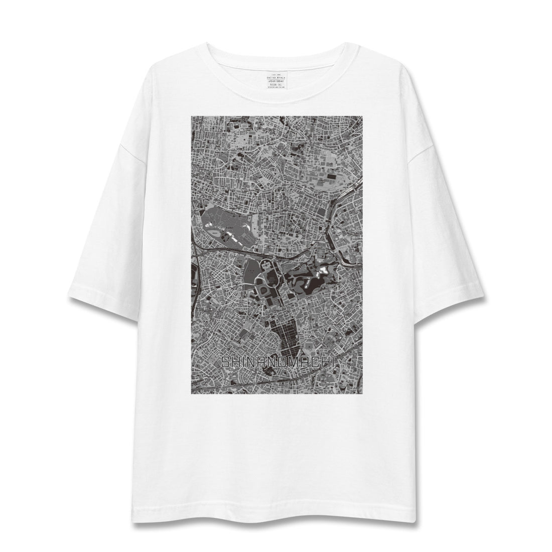 【信濃町(東京都)】地図柄ビッグシルエットTシャツ