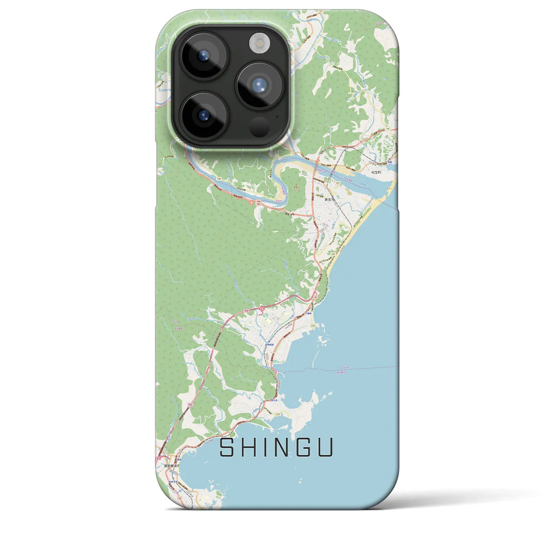 【新宮（和歌山県）】地図柄iPhoneケース（バックカバータイプ・ナチュラル）iPhone 15 Pro Max 用