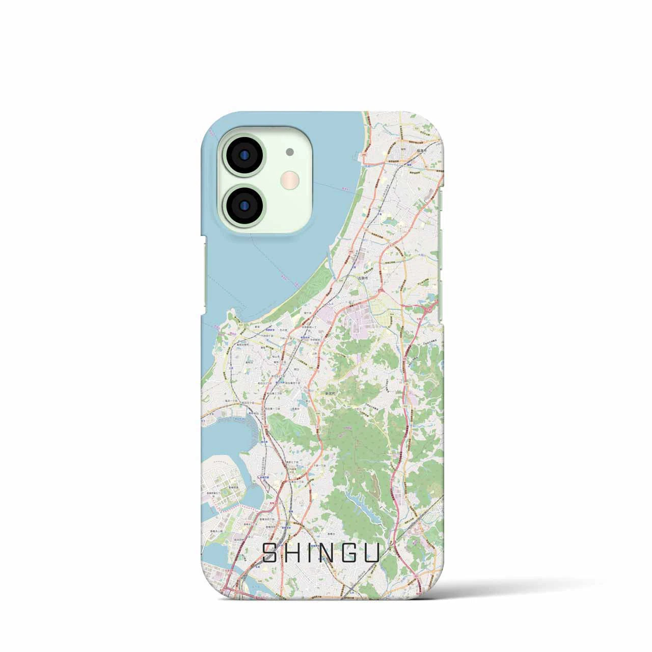 【新宮】地図柄iPhoneケース（バックカバータイプ・ナチュラル）iPhone 12 mini 用