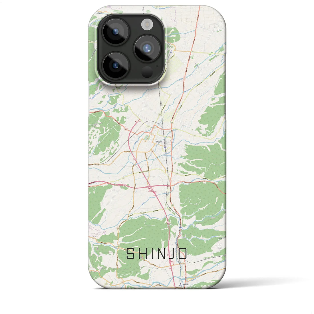 【新庄】地図柄iPhoneケース（バックカバータイプ・ナチュラル）iPhone 15 Pro Max 用