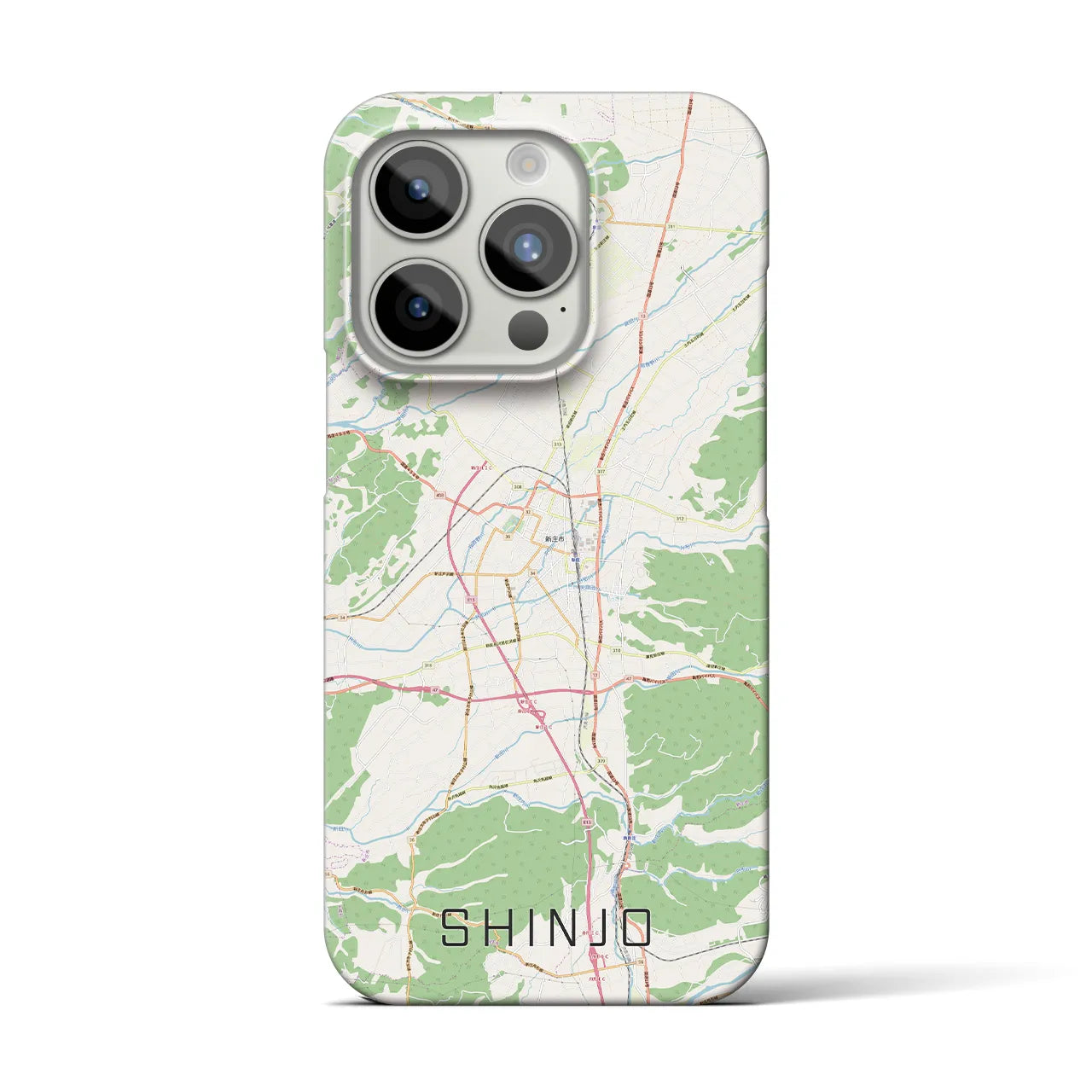 【新庄】地図柄iPhoneケース（バックカバータイプ・ナチュラル）iPhone 15 Pro 用
