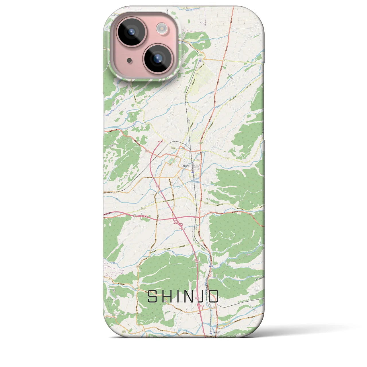 【新庄】地図柄iPhoneケース（バックカバータイプ・ナチュラル）iPhone 15 Plus 用