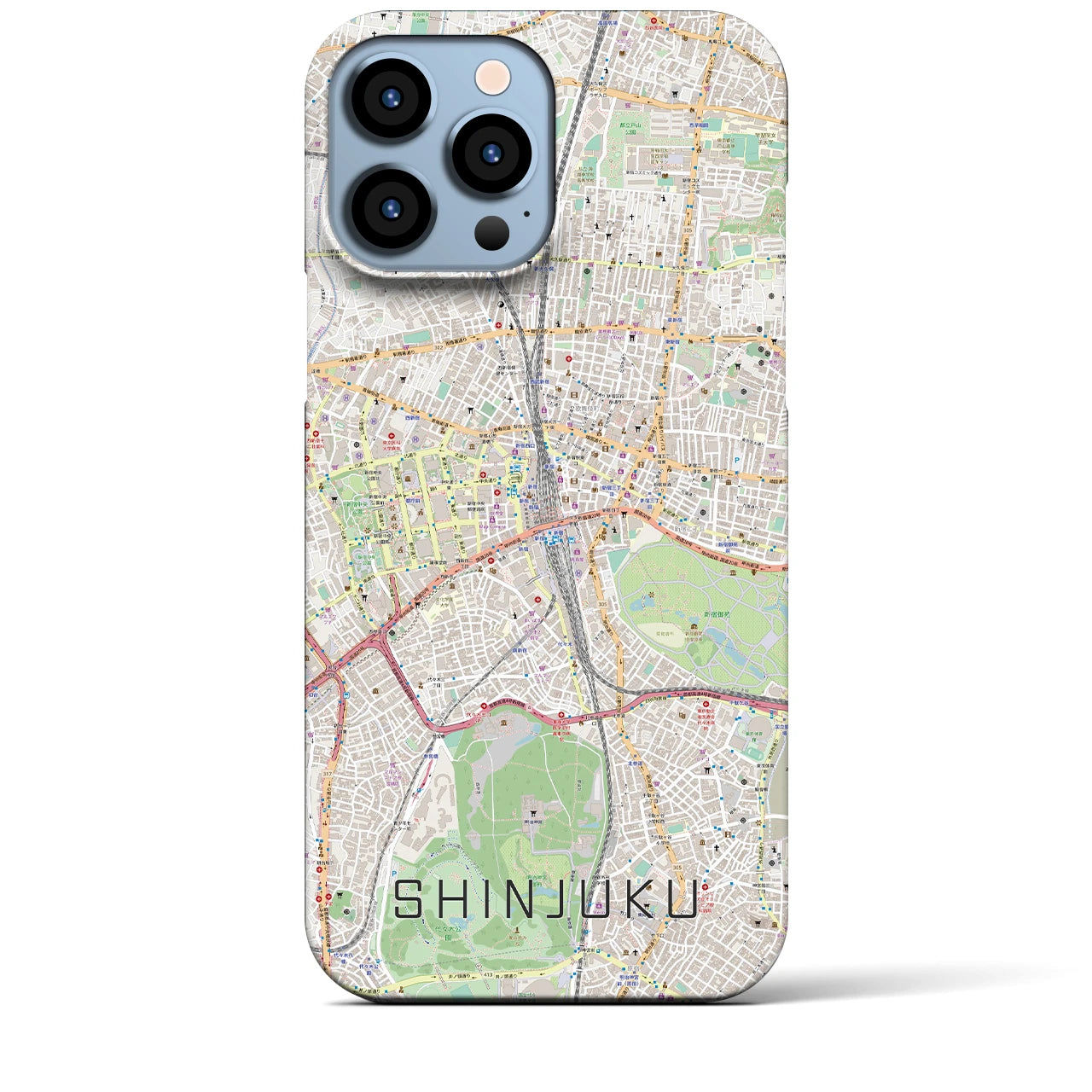 【新宿】地図柄iPhoneケース（バックカバータイプ・ナチュラル）iPhone 13 Pro Max 用