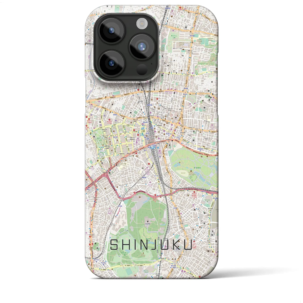 【新宿】地図柄iPhoneケース（バックカバータイプ・ナチュラル）iPhone 15 Pro Max 用