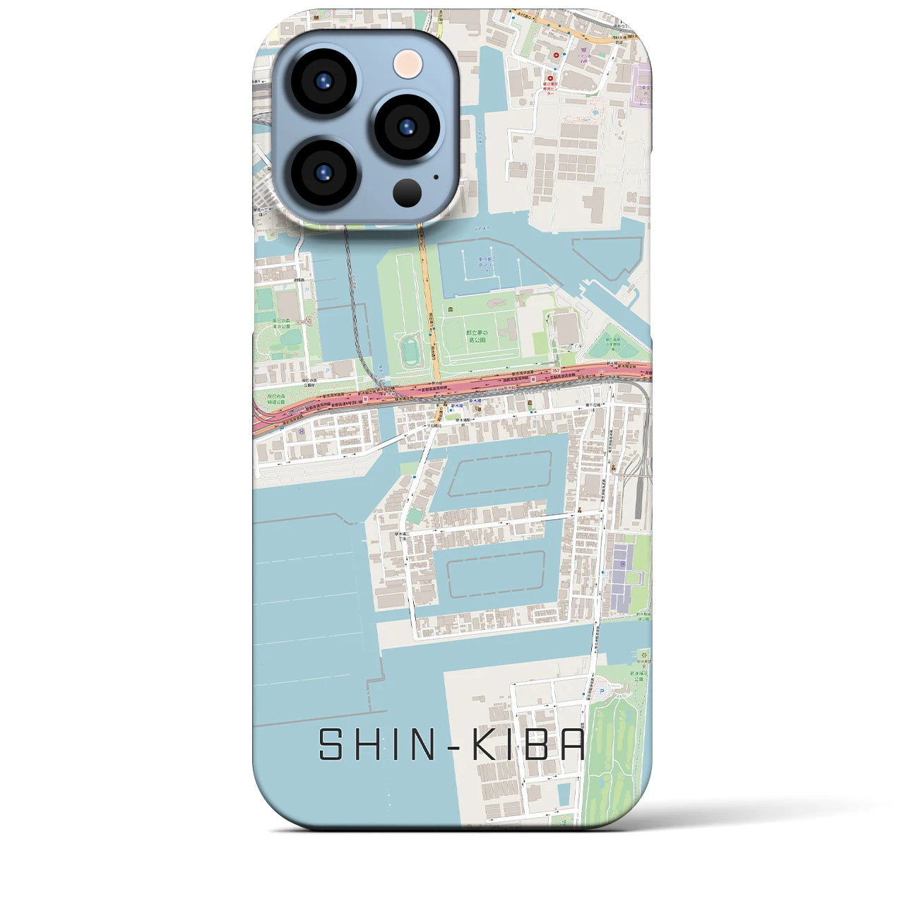 【新木場】地図柄iPhoneケース（バックカバータイプ・ナチュラル）iPhone 13 Pro Max 用