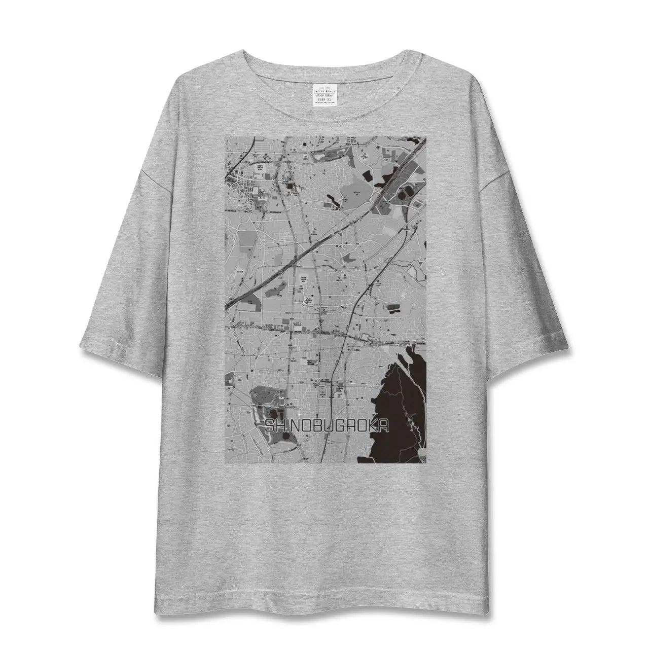【忍ケ丘（大阪府）】地図柄ビッグシルエットTシャツ