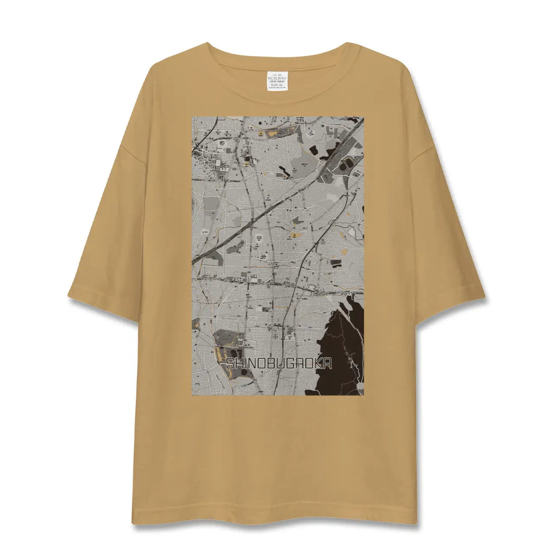 【忍ケ丘(大阪府)】地図柄ビッグシルエットTシャツ