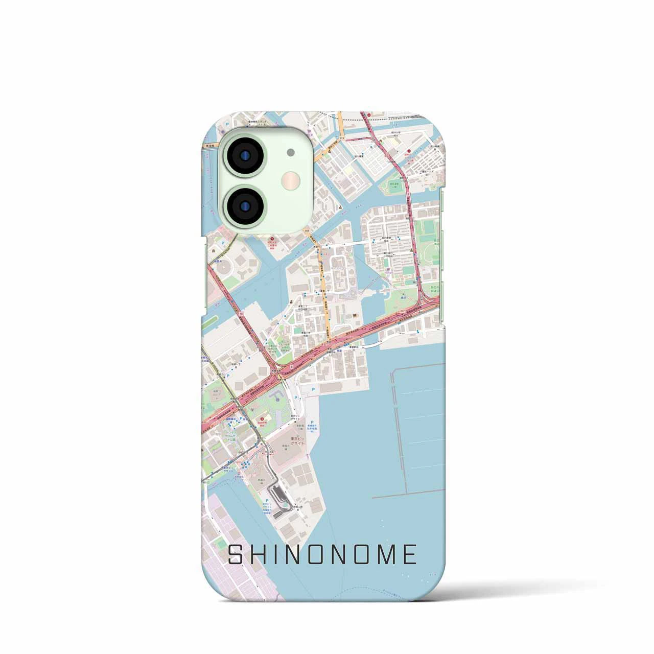 【東雲】地図柄iPhoneケース（バックカバータイプ・ナチュラル）iPhone 12 mini 用