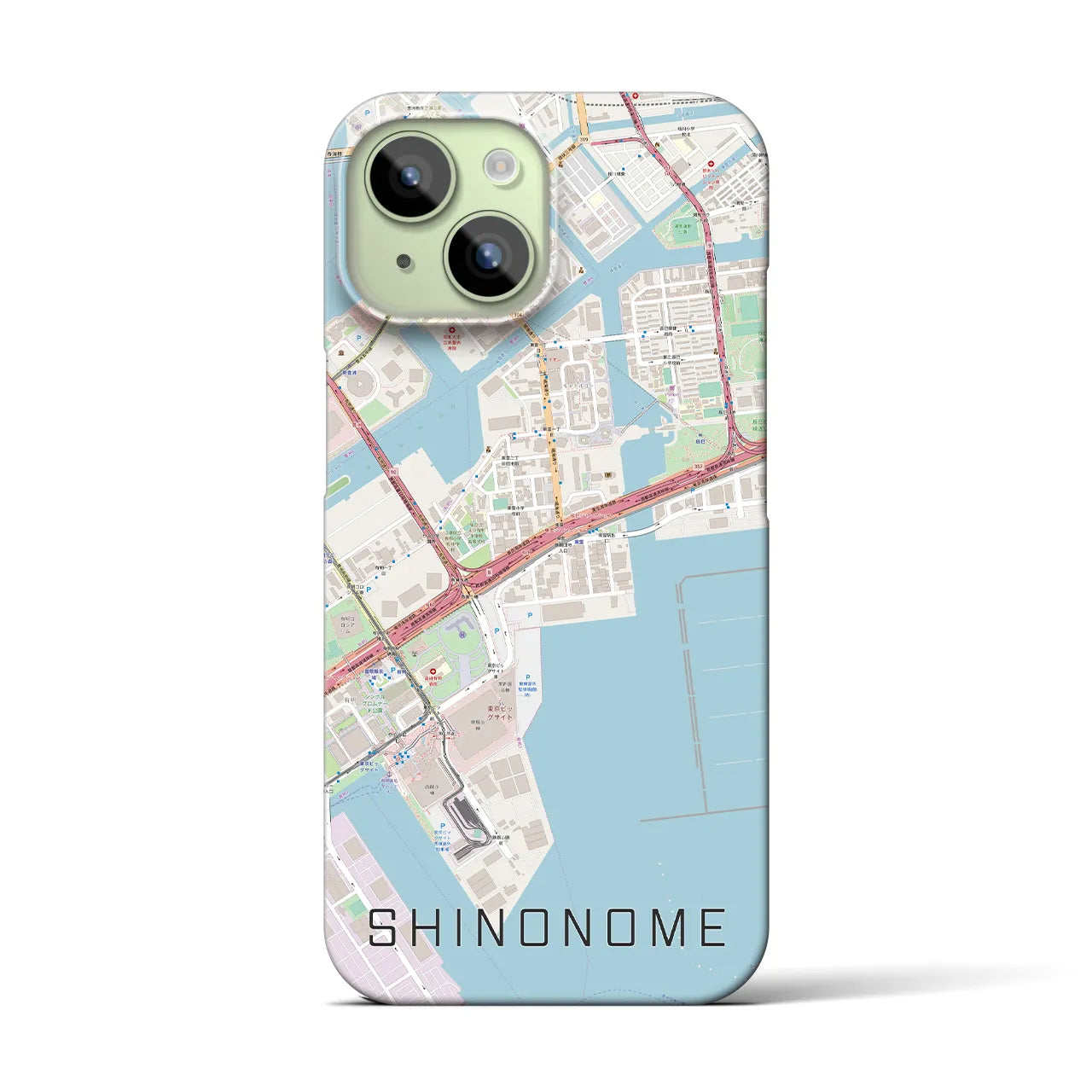 【東雲】地図柄iPhoneケース（バックカバータイプ・ナチュラル）iPhone 15 用