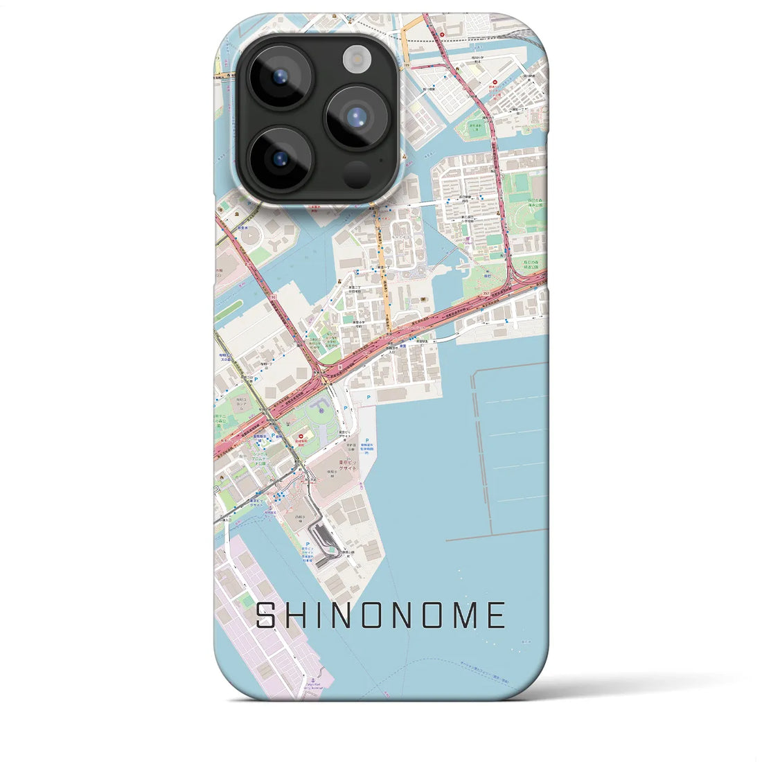 【東雲】地図柄iPhoneケース（バックカバータイプ・ナチュラル）iPhone 15 Pro Max 用