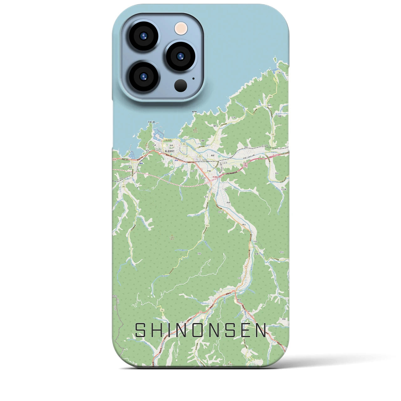 【新温泉】地図柄iPhoneケース（バックカバータイプ・ナチュラル）iPhone 13 Pro Max 用
