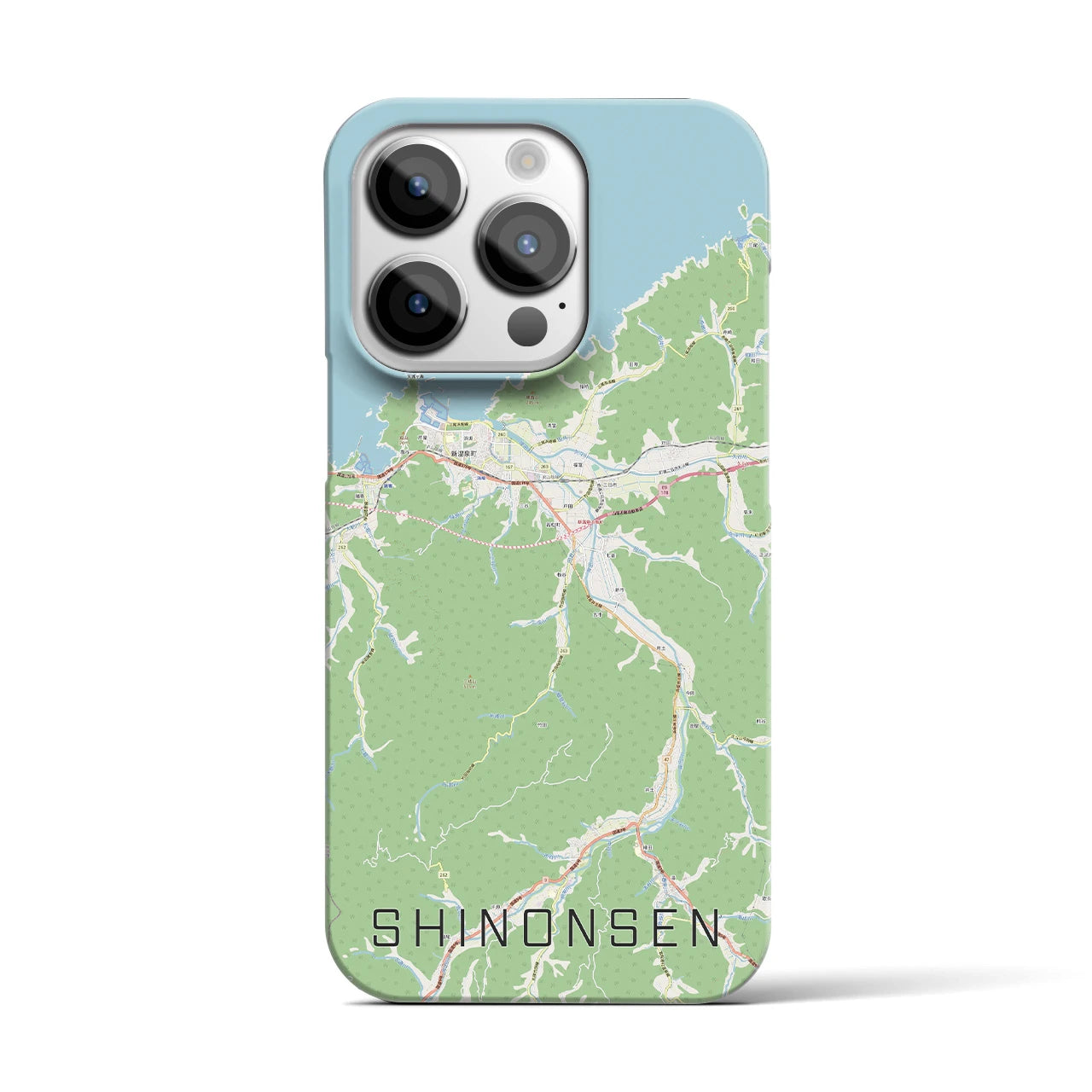 【新温泉】地図柄iPhoneケース（バックカバータイプ・ナチュラル）iPhone 14 Pro 用