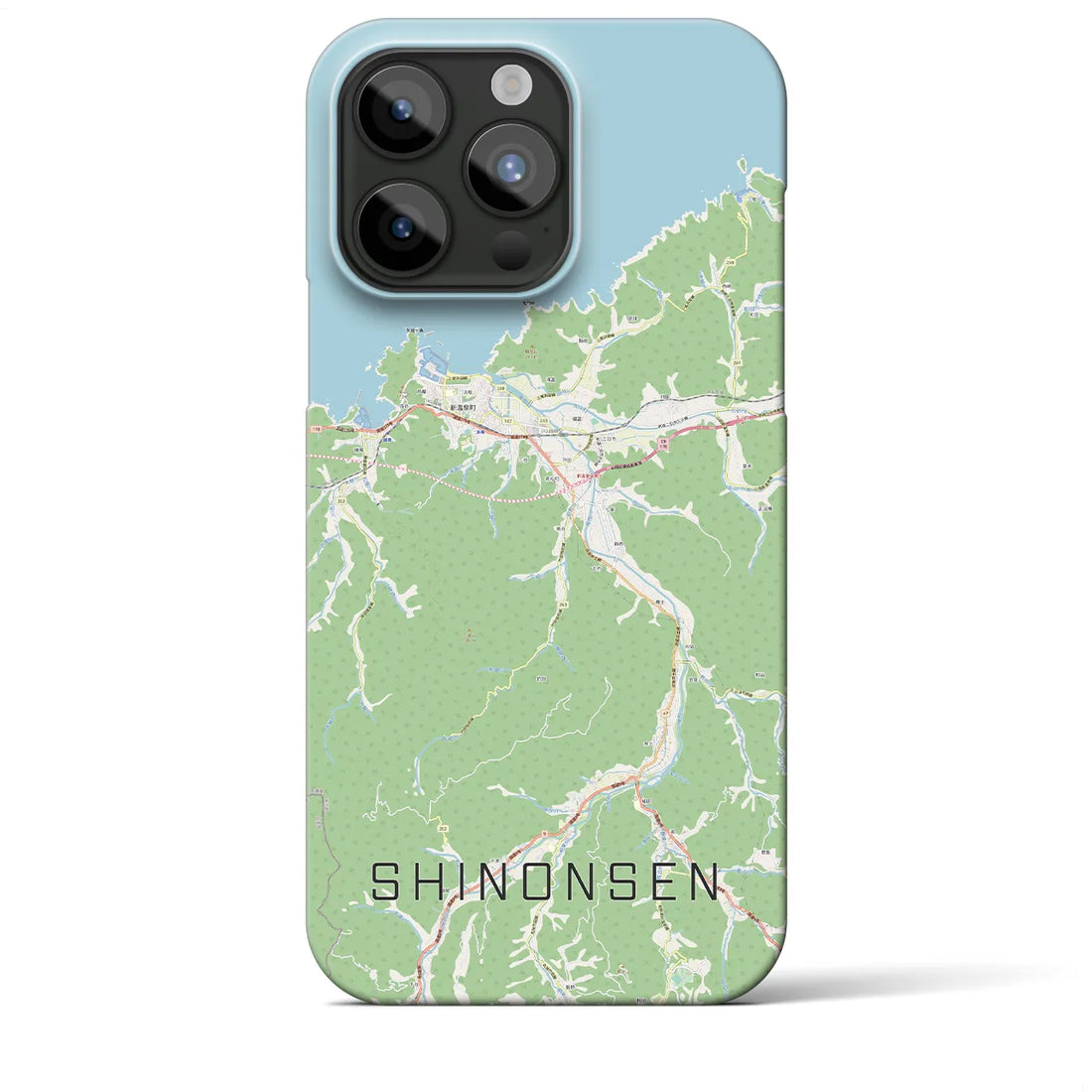 【新温泉】地図柄iPhoneケース（バックカバータイプ・ナチュラル）iPhone 15 Pro Max 用