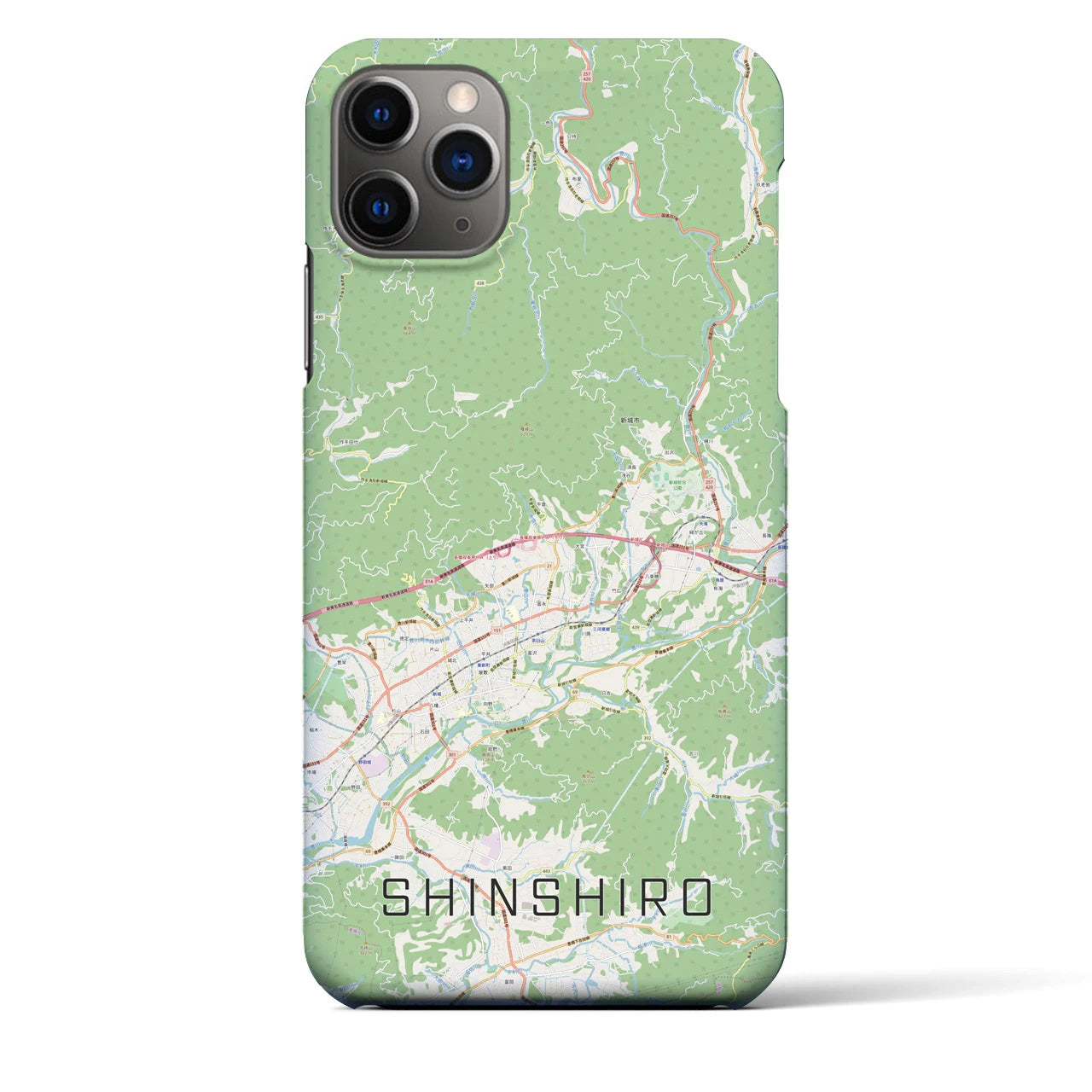 【新城】地図柄iPhoneケース（バックカバータイプ・ナチュラル）iPhone 11 Pro Max 用