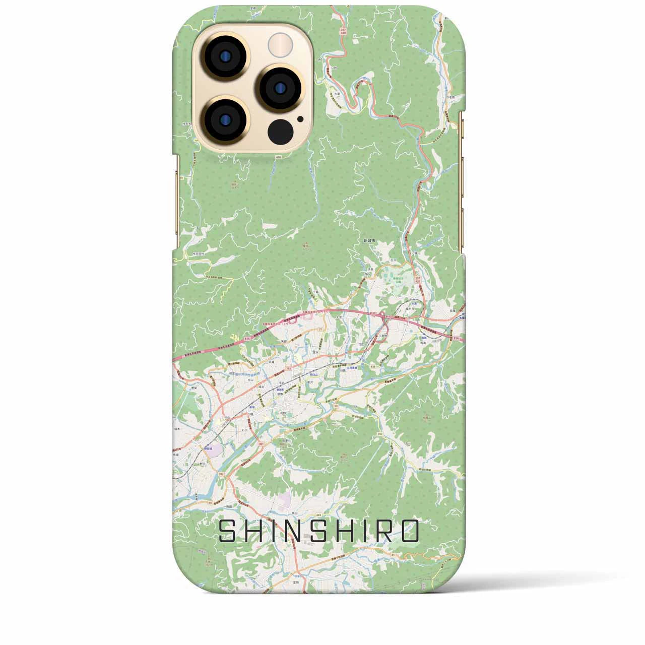 【新城】地図柄iPhoneケース（バックカバータイプ・ナチュラル）iPhone 12 Pro Max 用