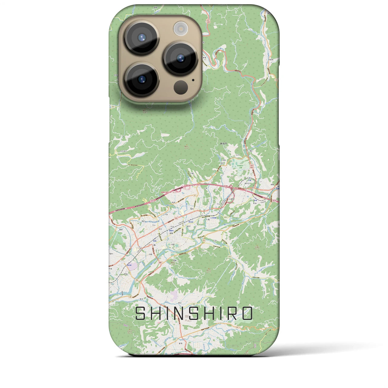 【新城】地図柄iPhoneケース（バックカバータイプ・ナチュラル）iPhone 14 Pro Max 用