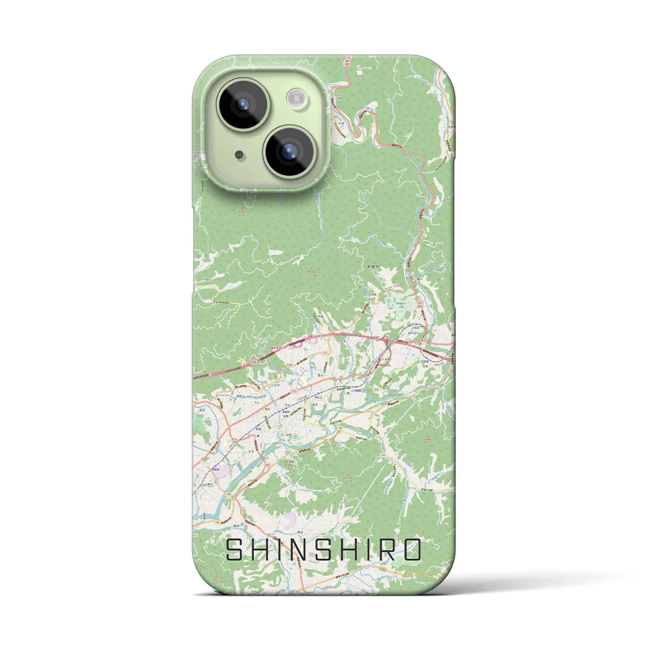 【新城】地図柄iPhoneケース（バックカバータイプ・ナチュラル）iPhone 15 用